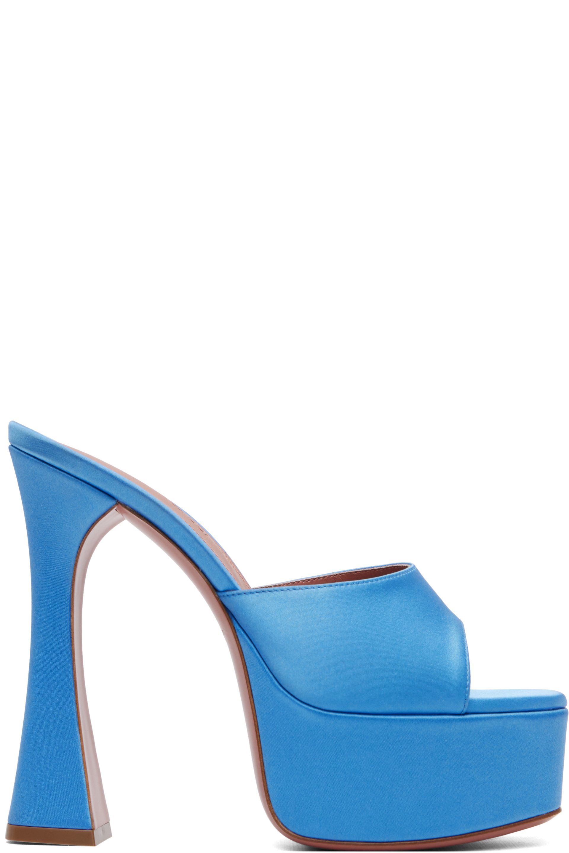 Amina Muaddi - SSENSE Exclusive Blue Dalida Slipper 140 Heeled Sandals