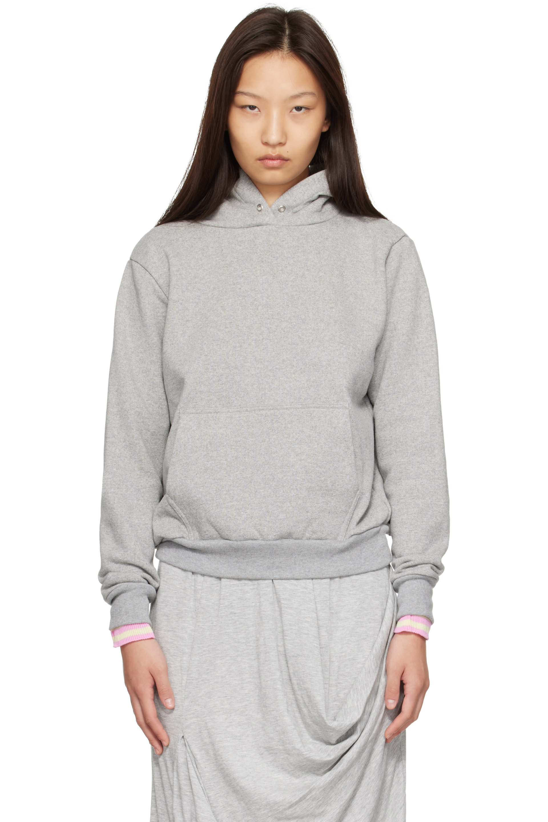 Ans Dotsloevner - Gray Balloon Pull-Over Hoodie