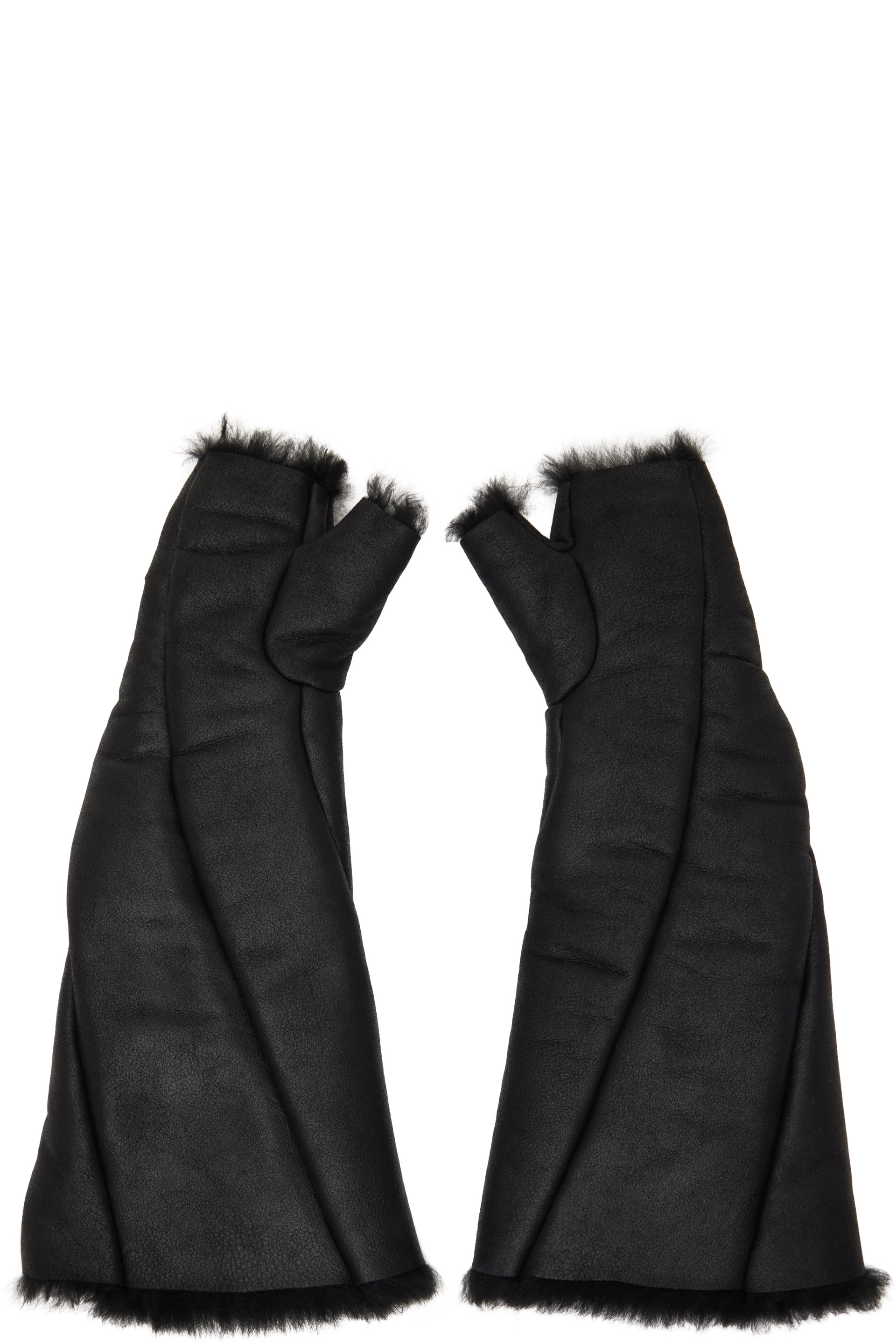 Julius - Black Bending Shearling Gloves