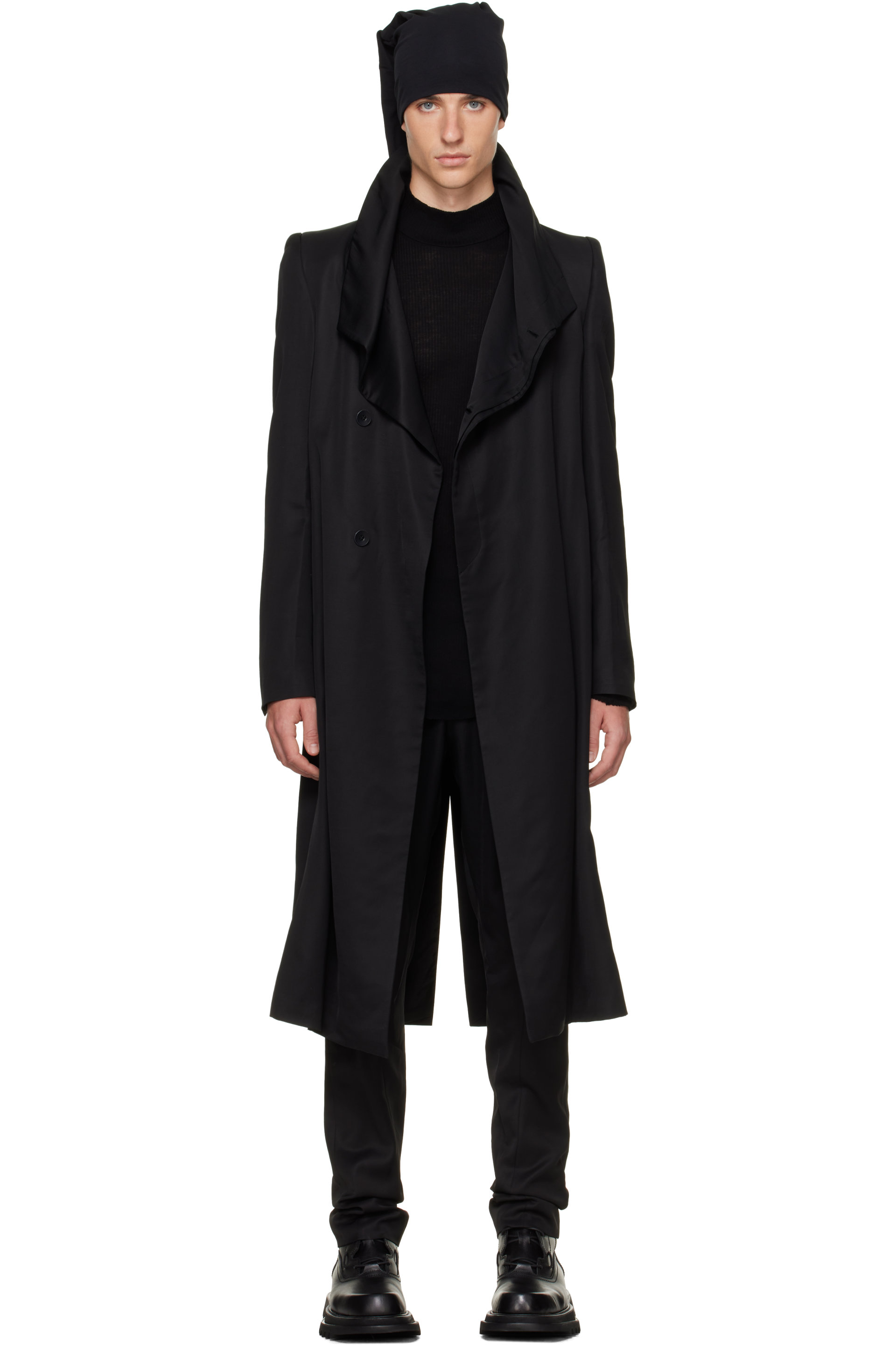 Julius - Manteau noir à col montant