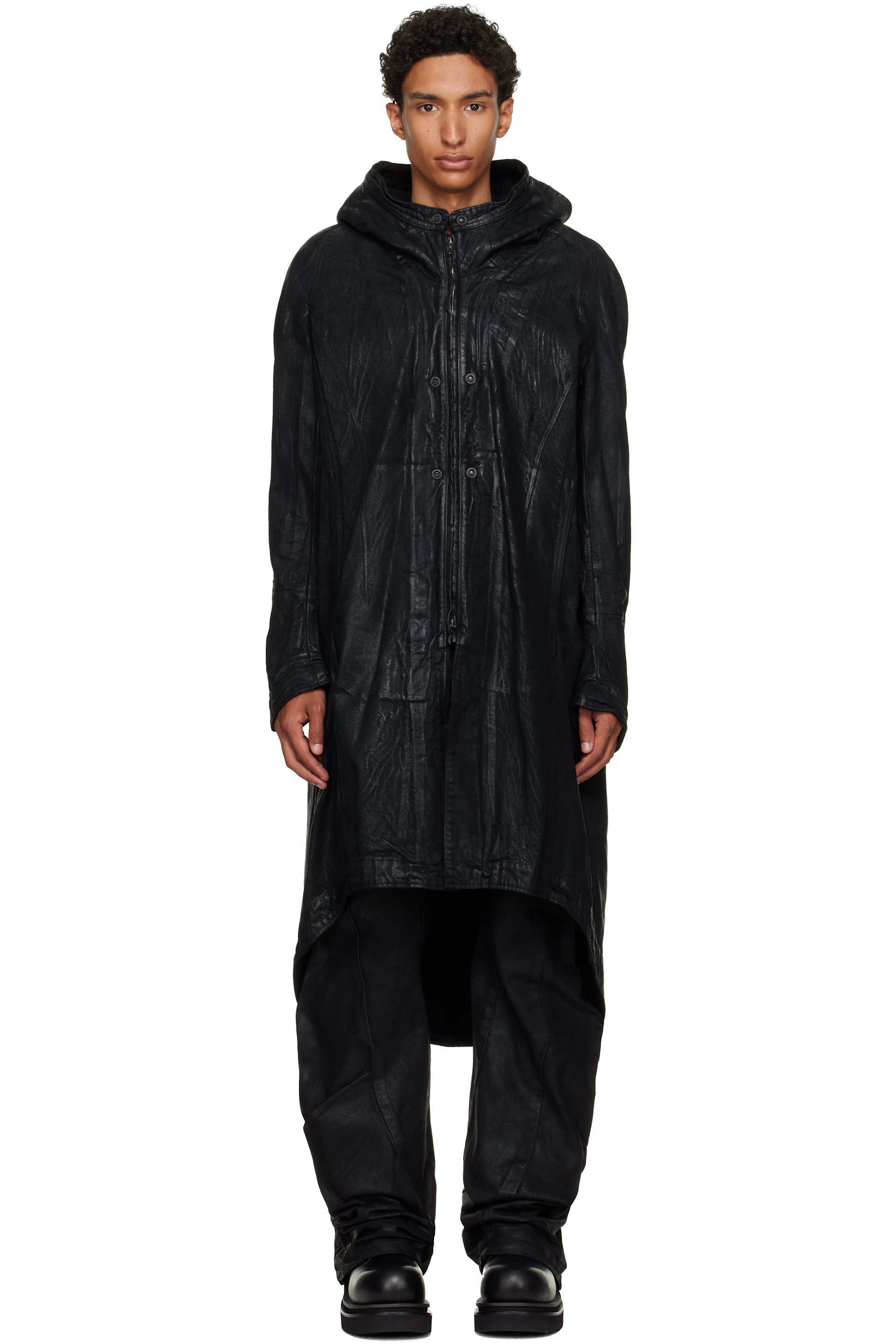 Julius - Black Urban Denim Coat