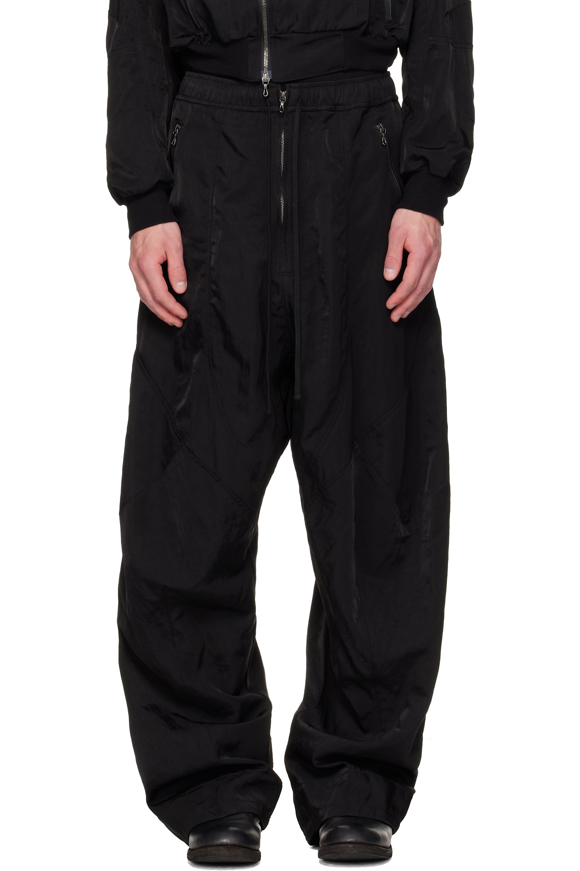 Julius - Black Tourer Wide Trousers