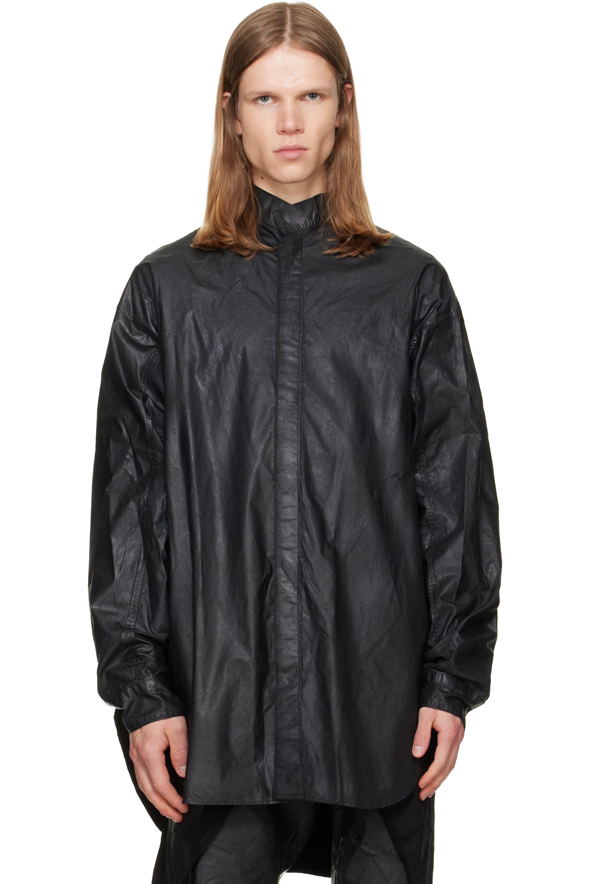 Julius - Black Coated Big Shirt