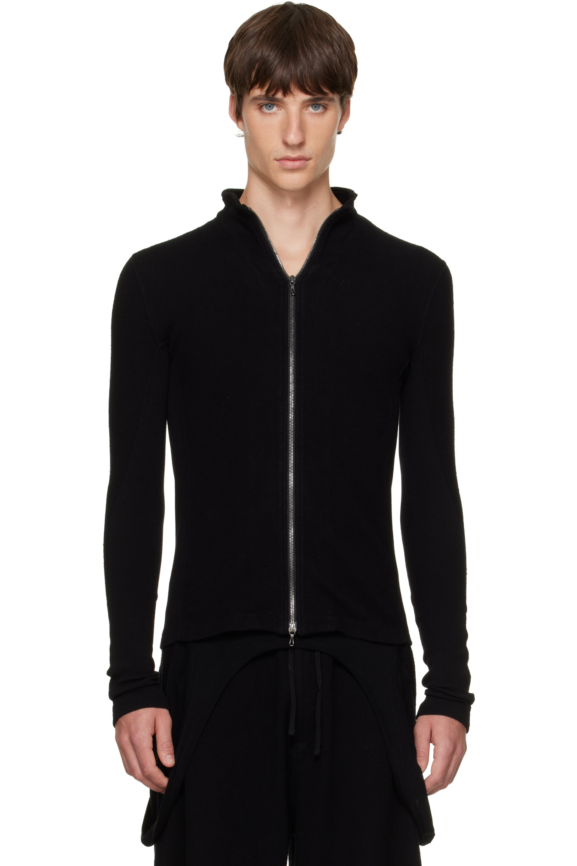 Julius - Black Seamed Skinny Sweater