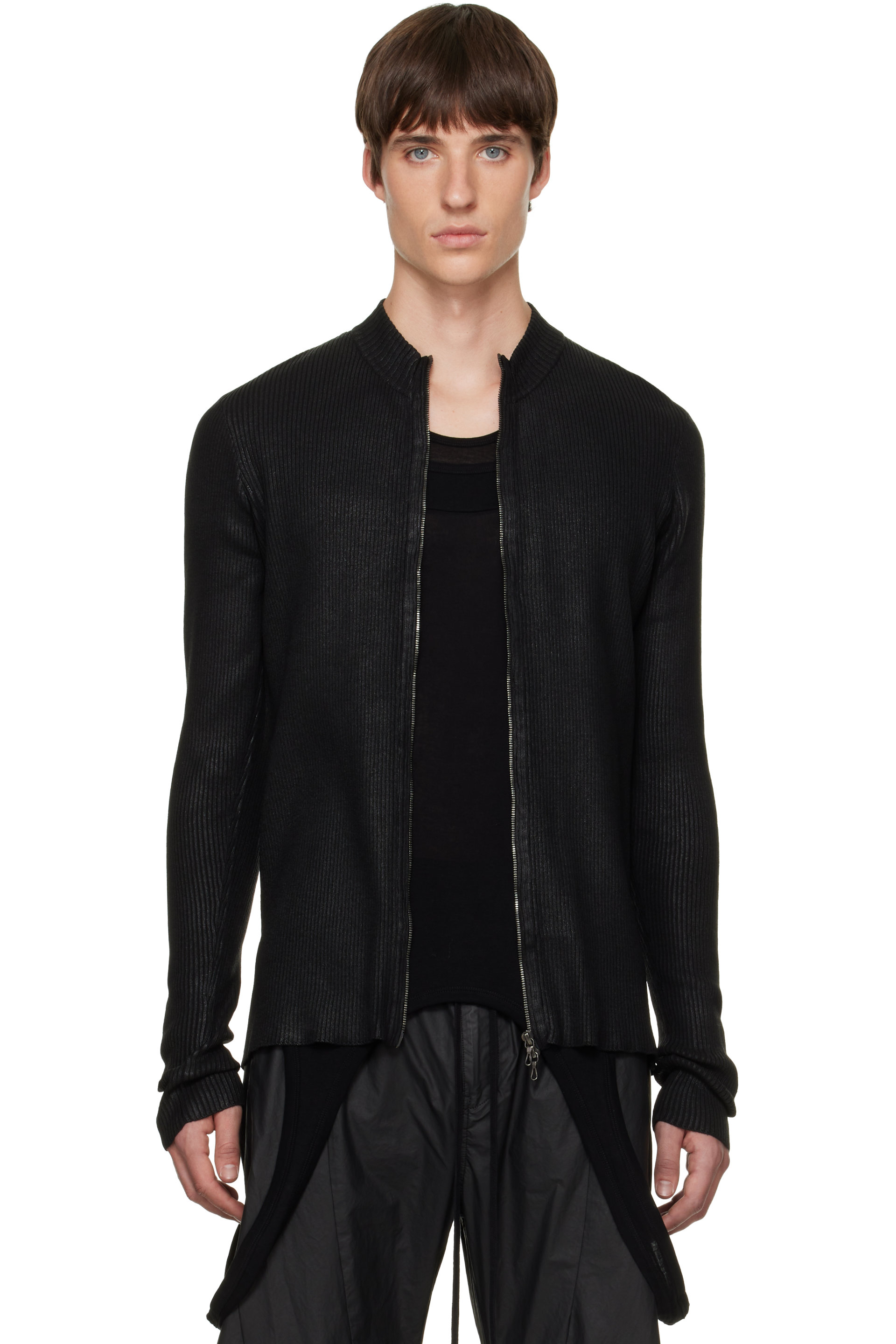 Julius - Black Skinny Zip Sweater