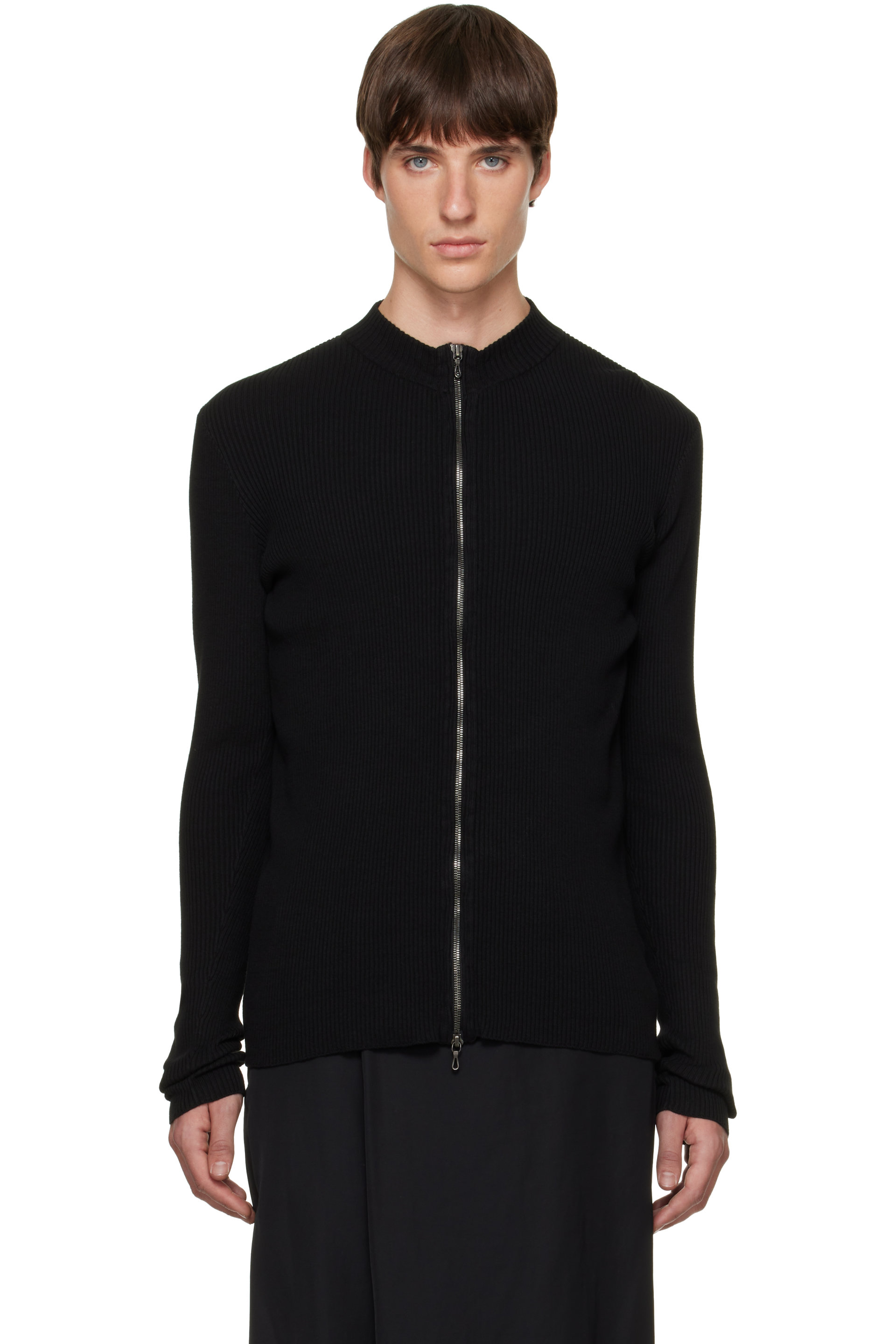 Julius - Black Skinny Zip Sweater