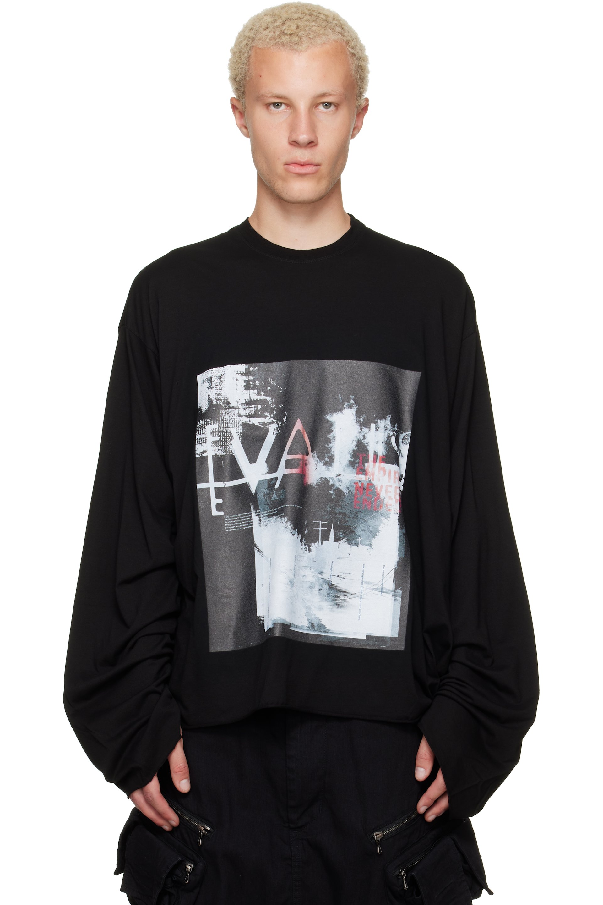 Julius - Black 'Valis' Long Sleeve Over T-shirt