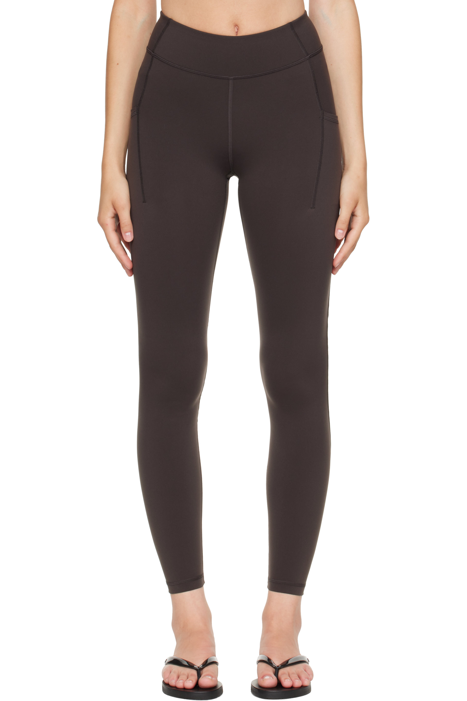Literary Sport - Legging de course Emma brun