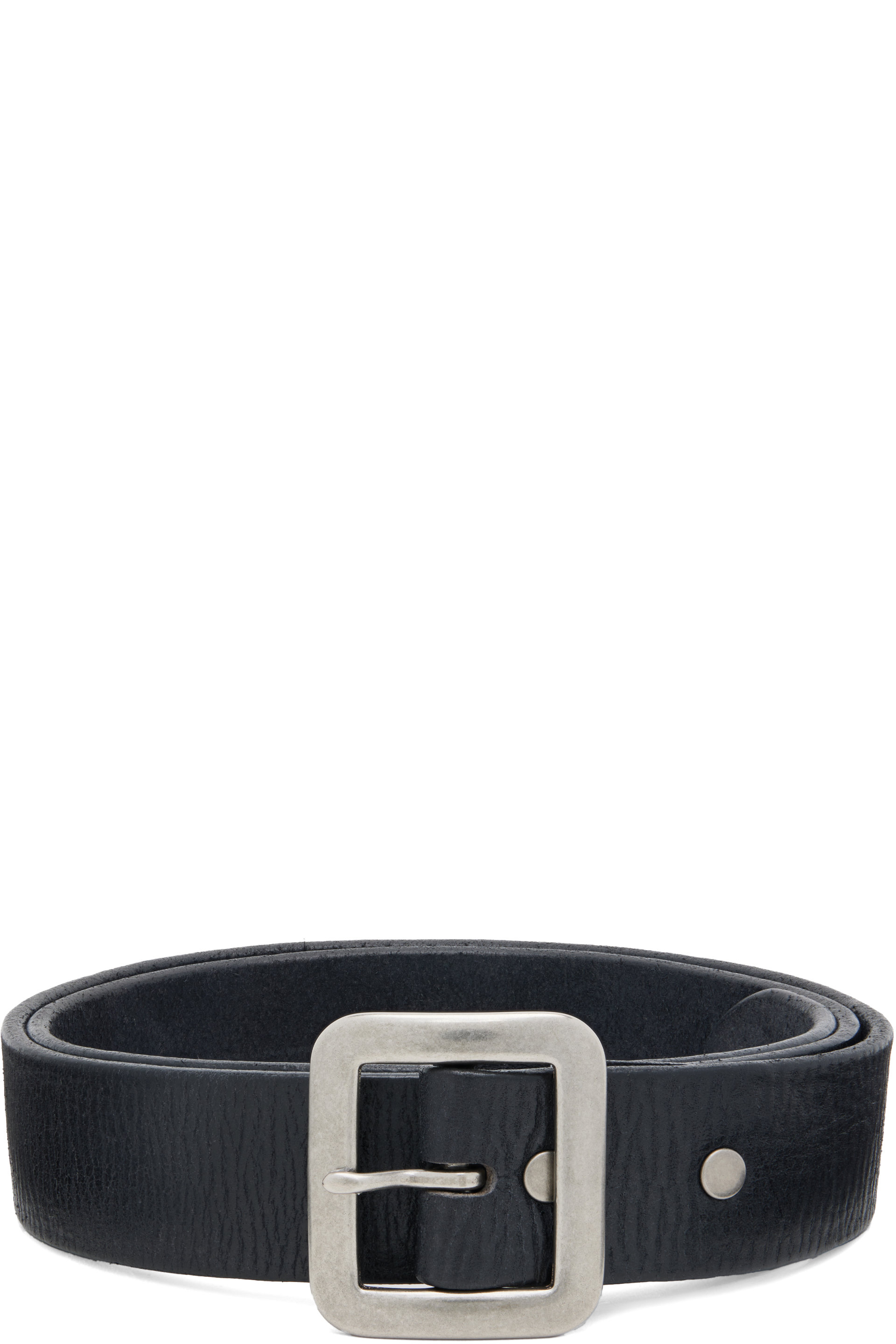 RRL - Black Hand-Burnished Leather Belt