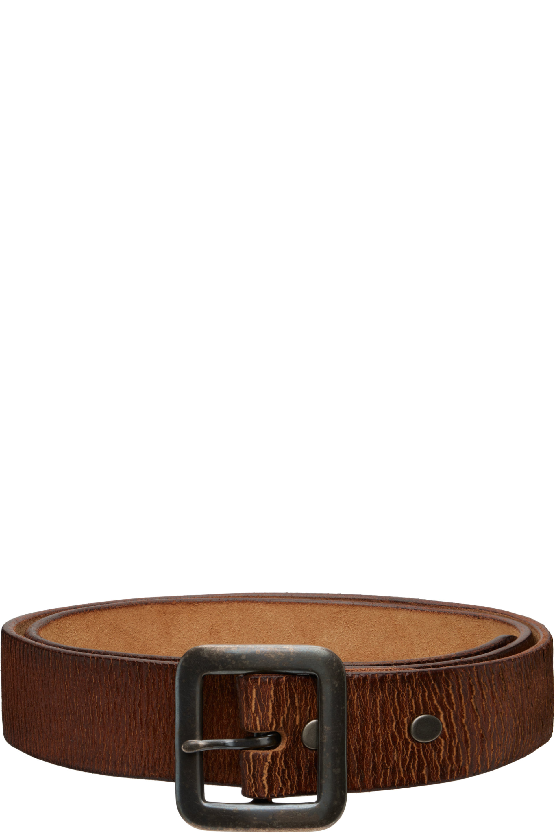 RRL - Brown Hand-Burnished Leather Belt