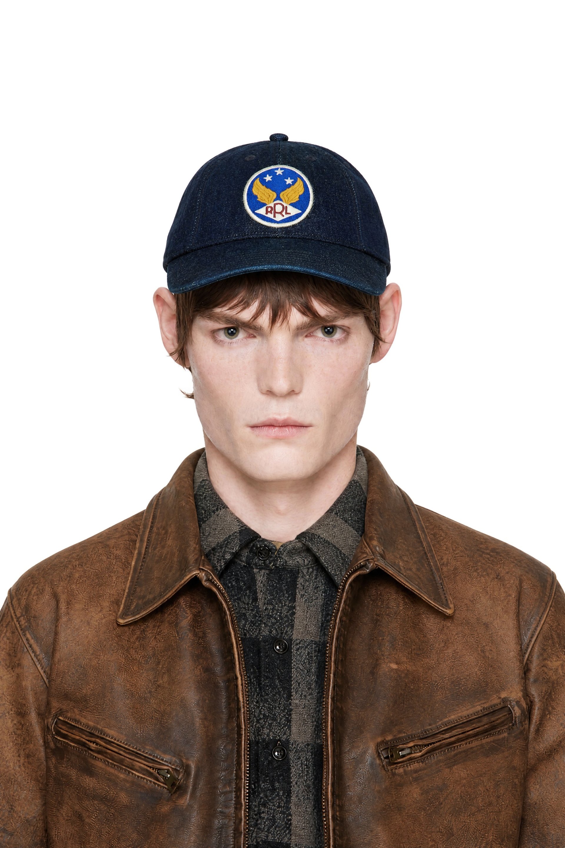 RRL - Indigo Winged-Logo Denim Ball Cap