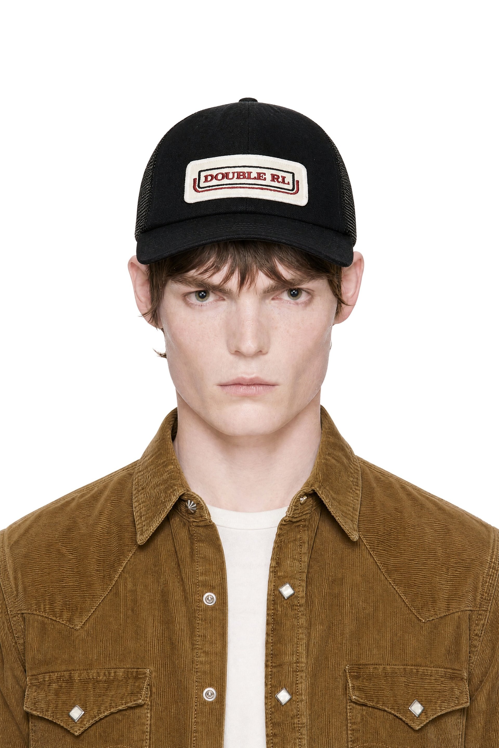 RRL - Black Denim Mesh Trucker Cap