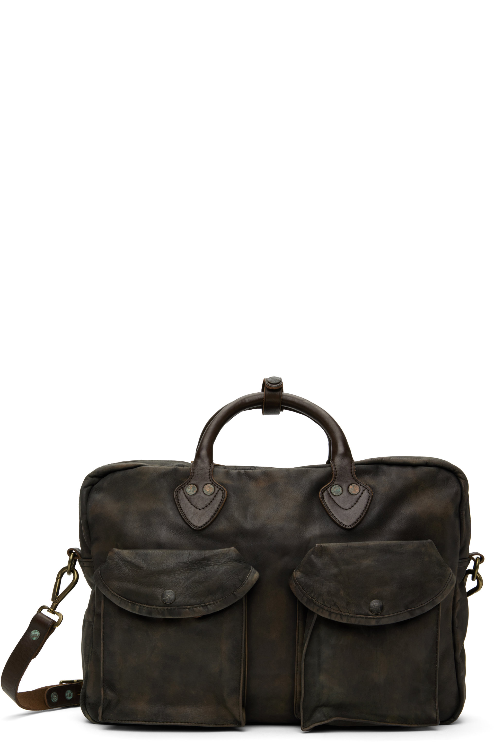 RRL - Brown Cargo Leather Briefcase