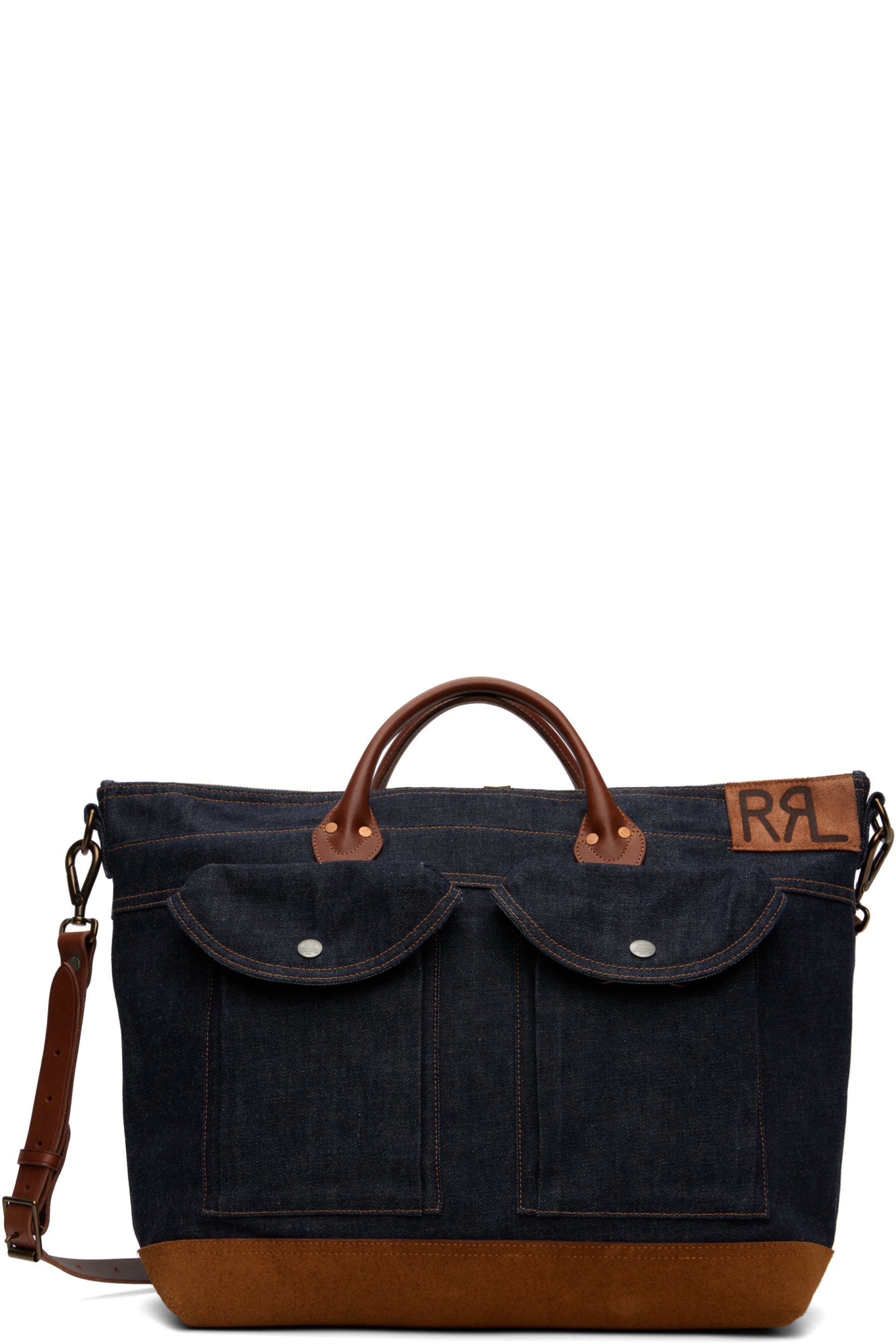 RRL - Indigo Denim & Leather Medium Dayton Tote
