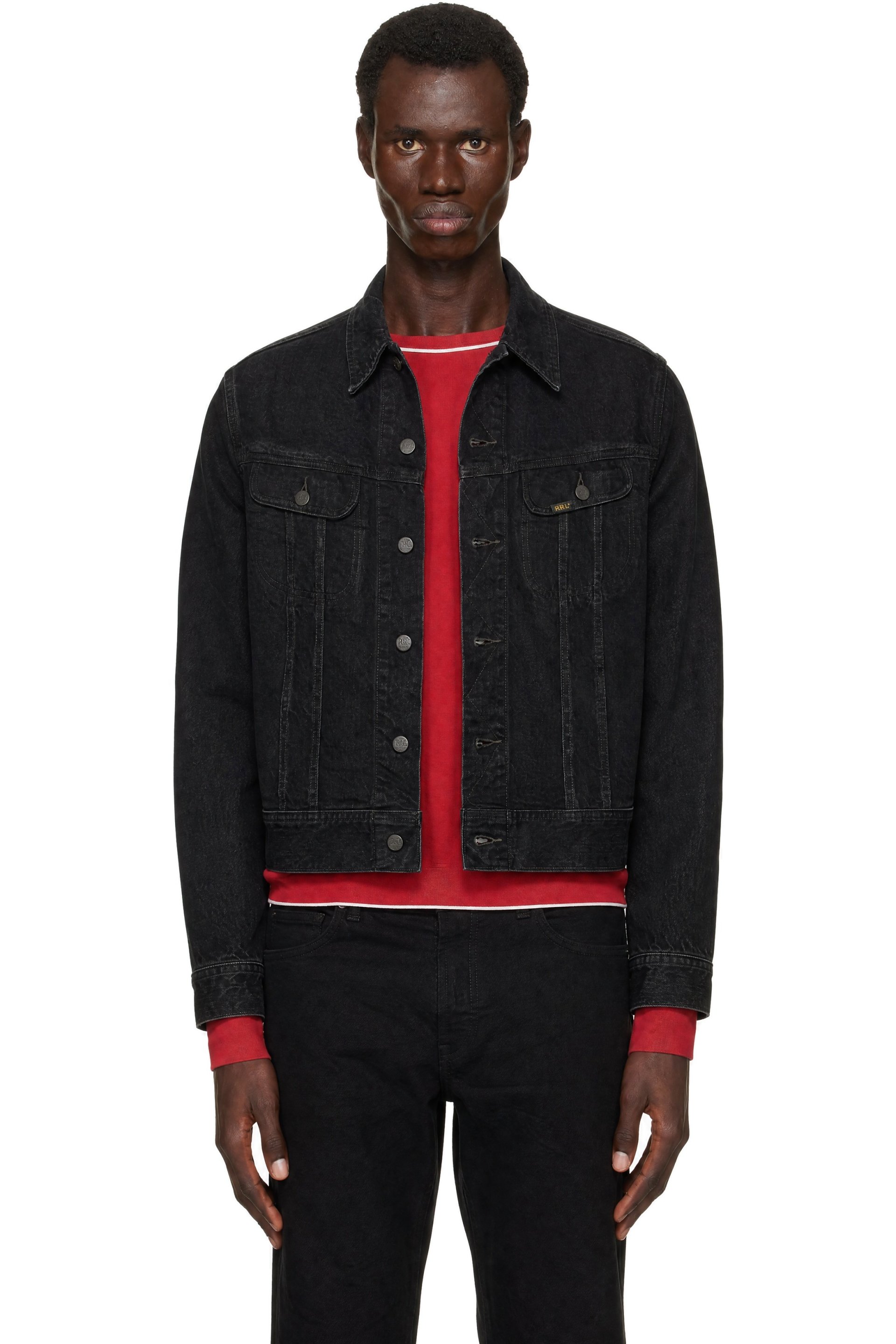 RRL - Black Worn-In Denim Trucker Jacket