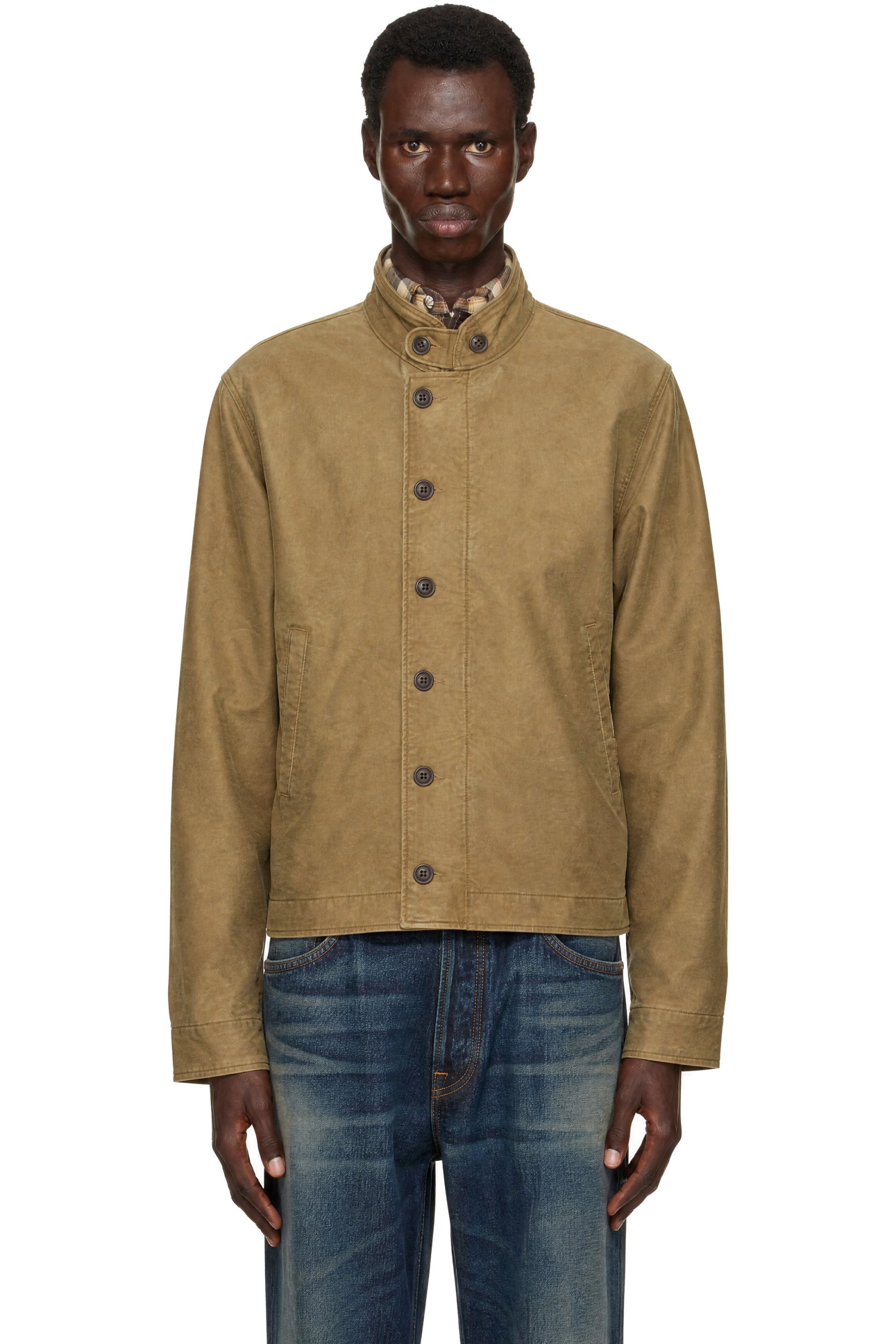 RRL - Khaki Stand Collar Jacket