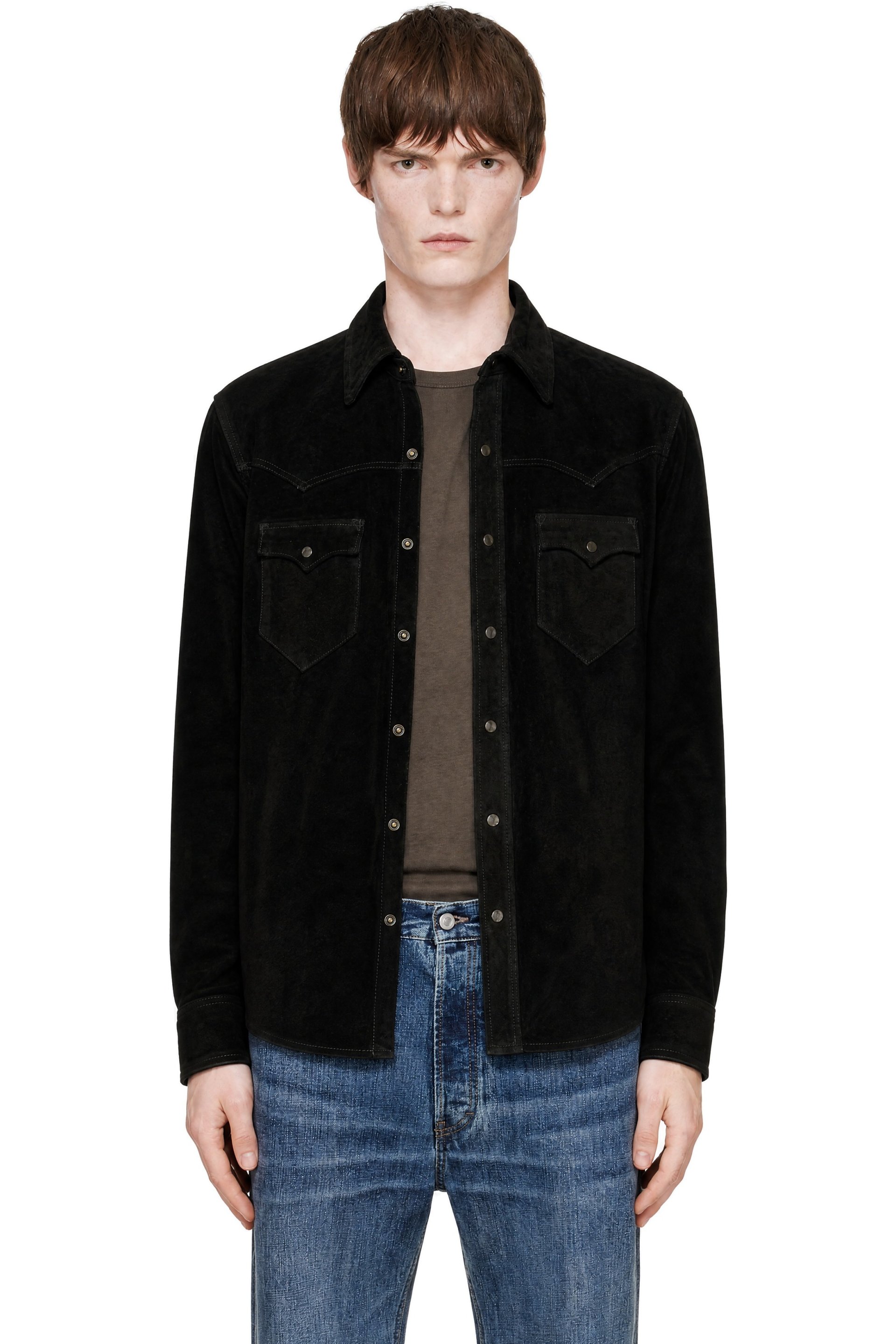 RRL - Black Suede Western Jacket