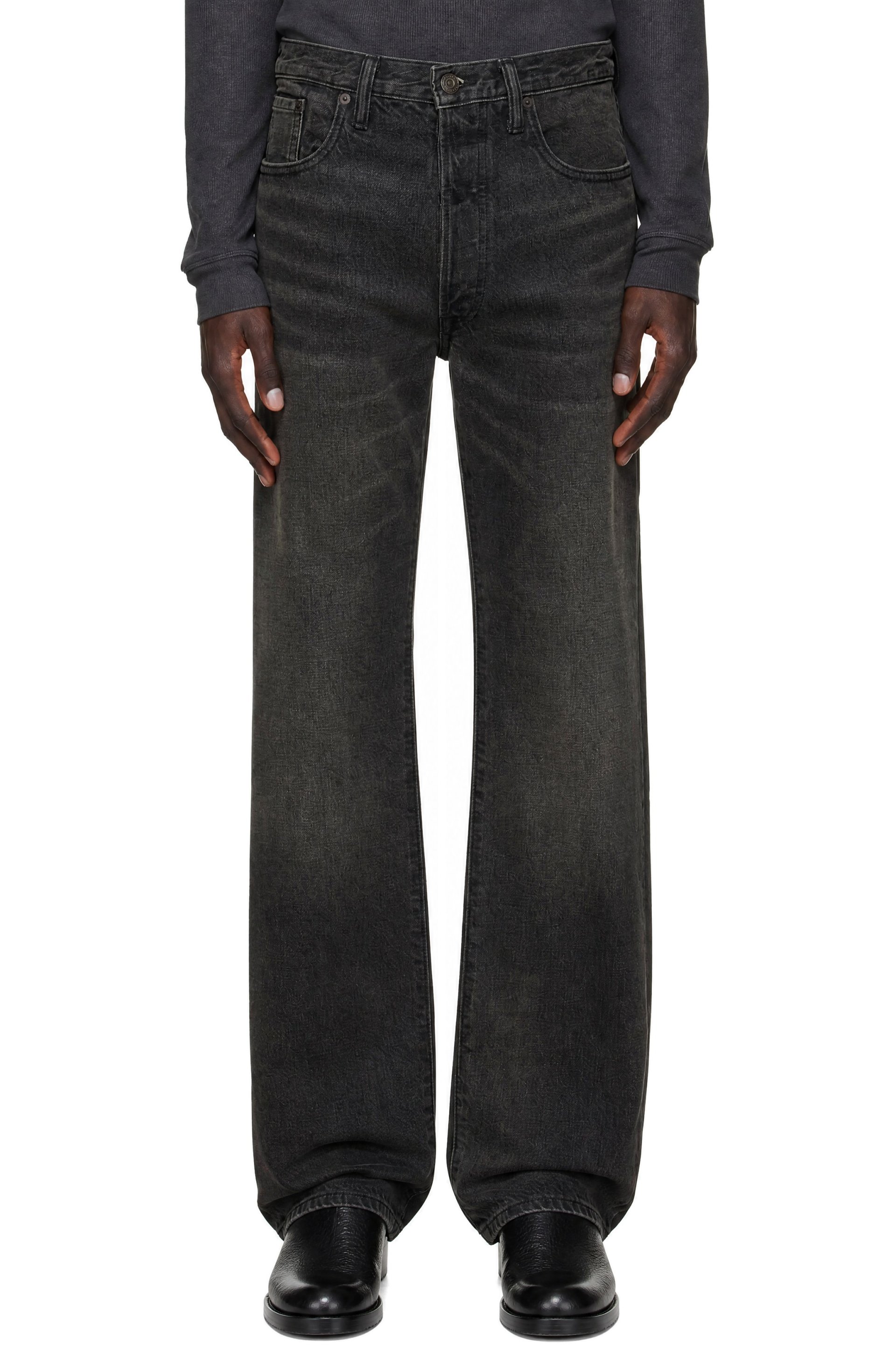 RRL - Black Straight Fit Jeans
