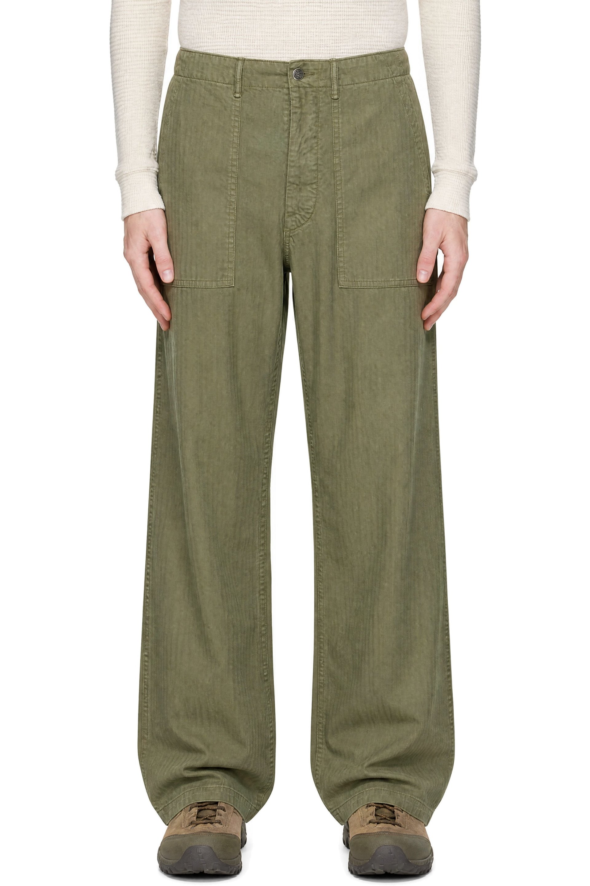 RRL - Khaki Herringbone Utility Trousers