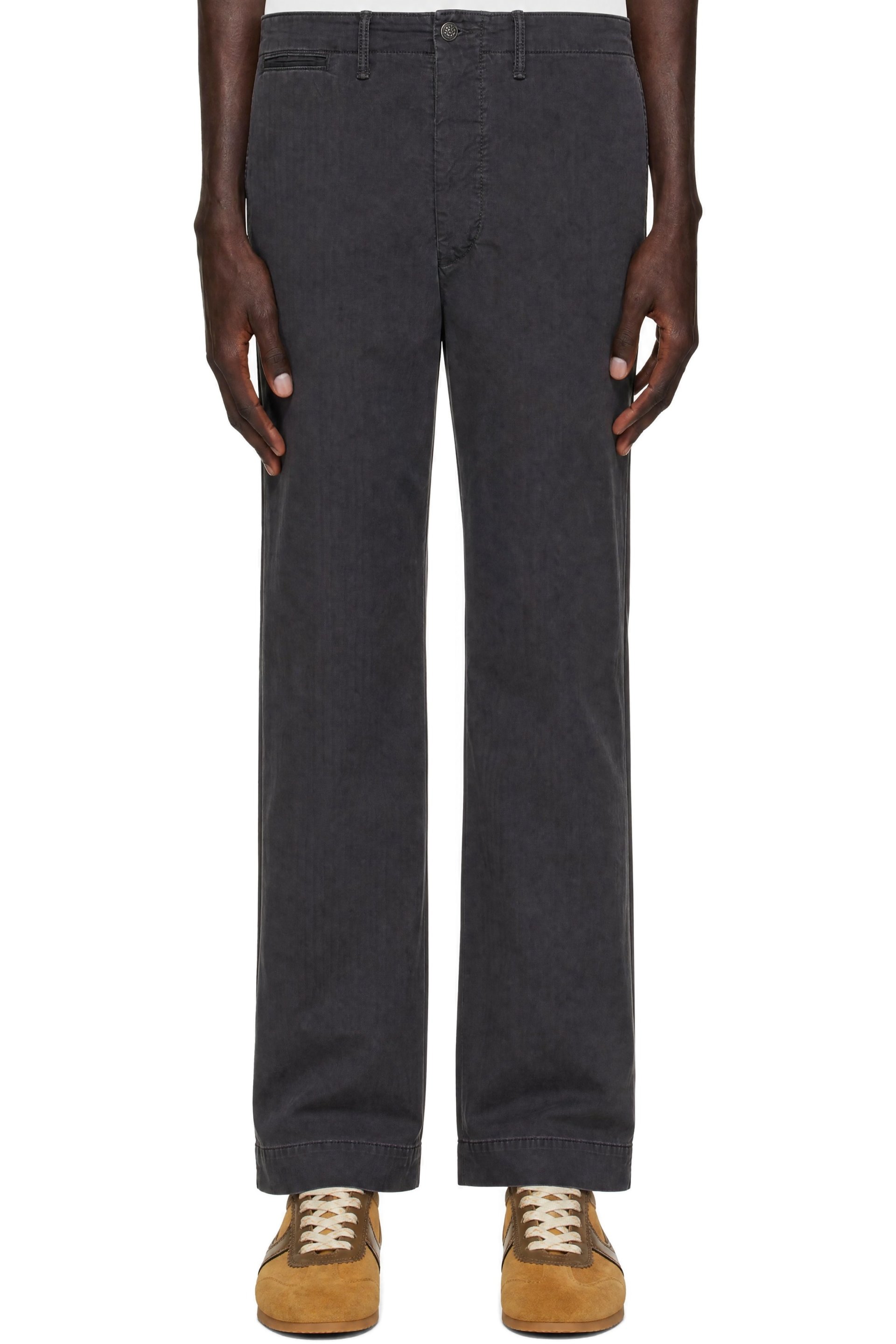 RRL - Gray Herringbone Cotton Trousers