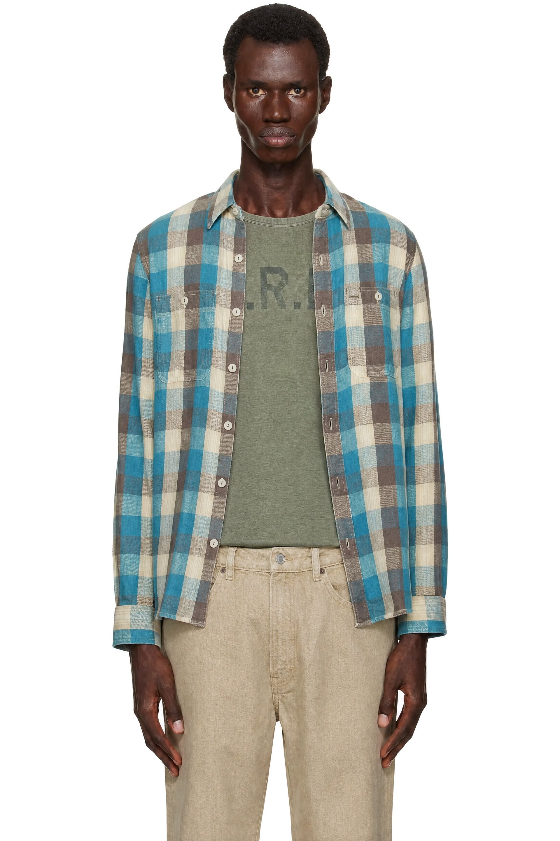 RRL - Blue & White Check Shirt