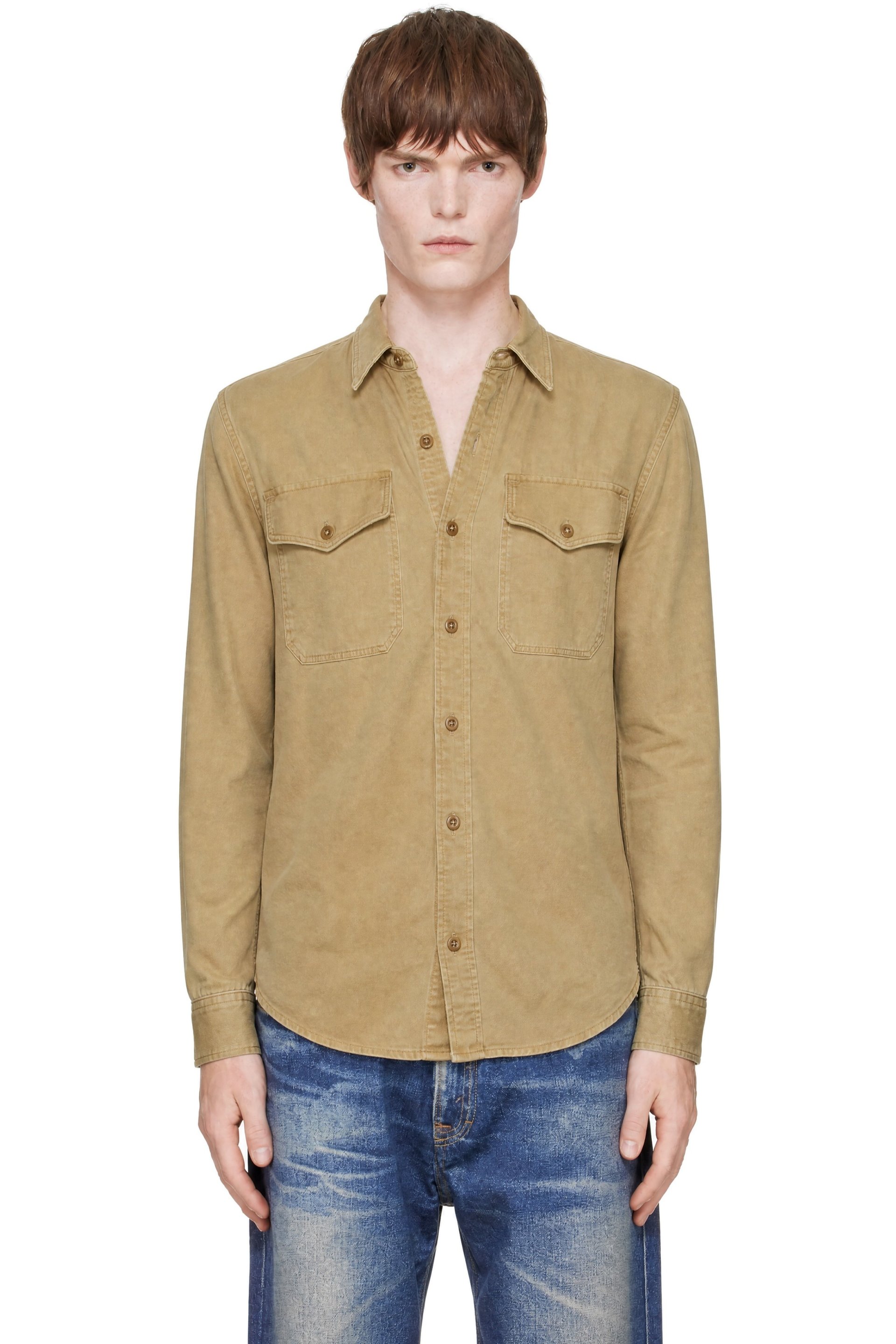 RRL - Tan Twill Officer Work Shirt