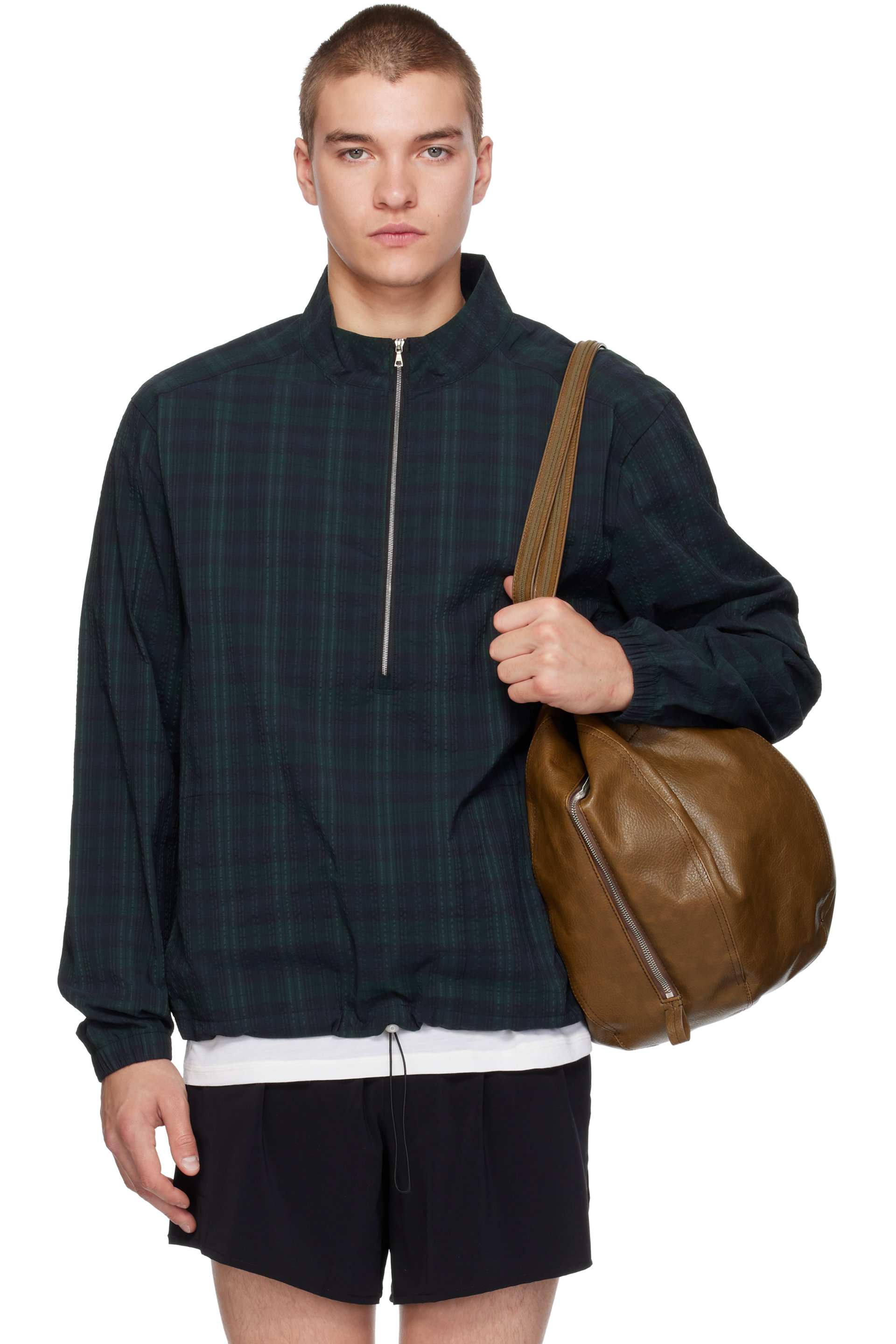 Literary Sport - Blouson Anton vert et bleu marine à demi-glissière