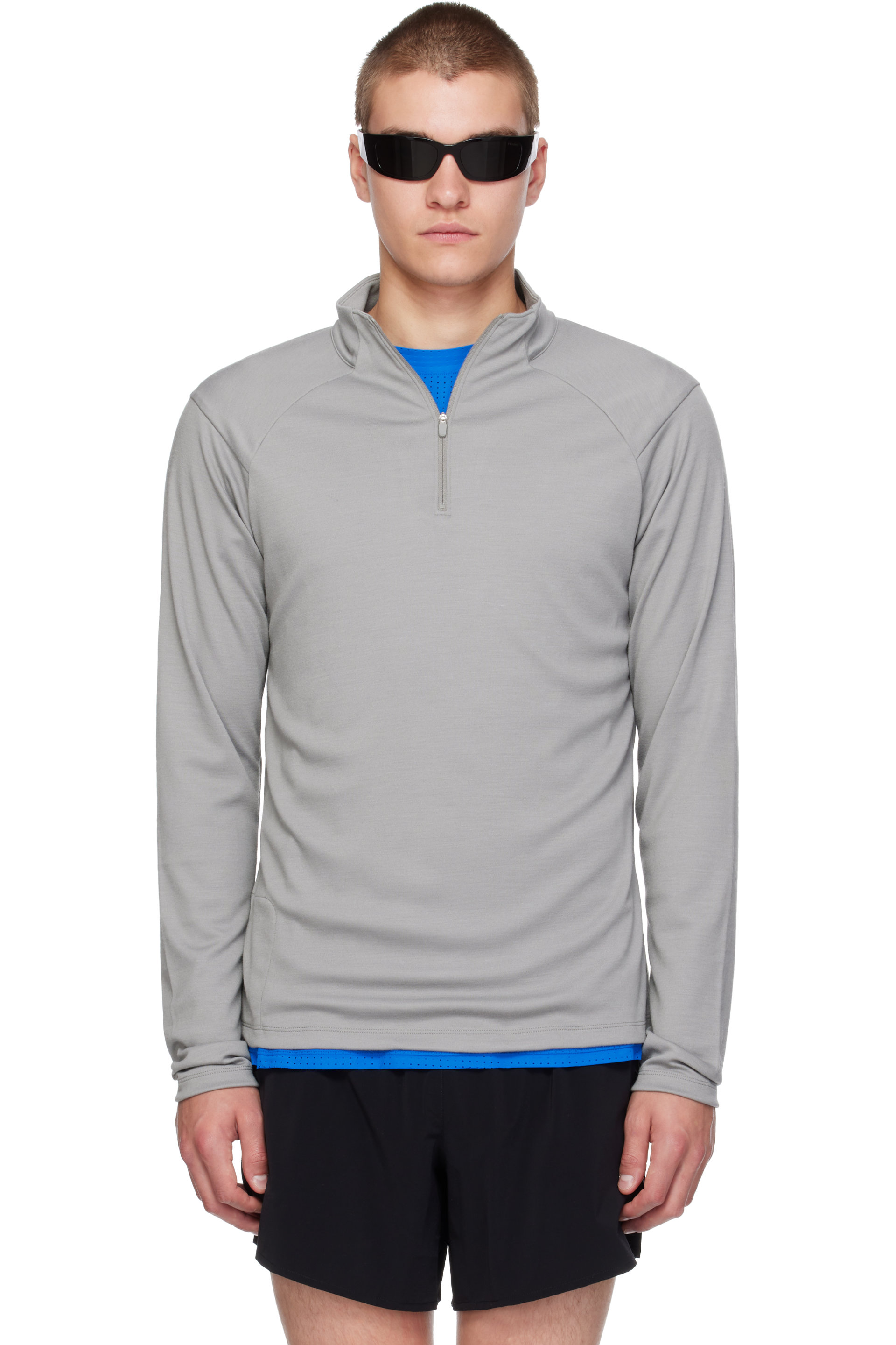 Literary Sport - Gray Claude Quarter Zip Running Jacket