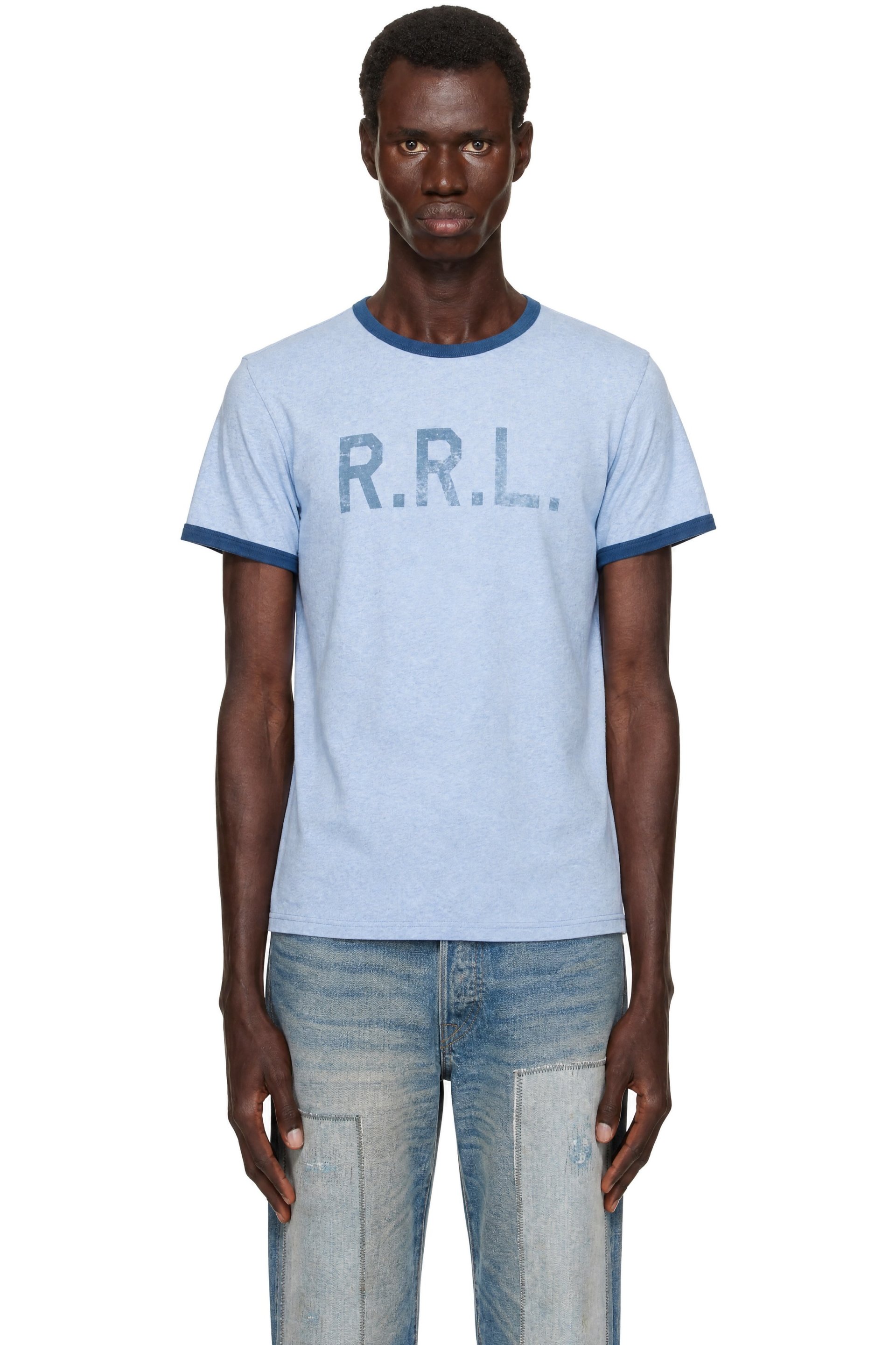RRL - Blue 'RRL' Cotton T-shirt