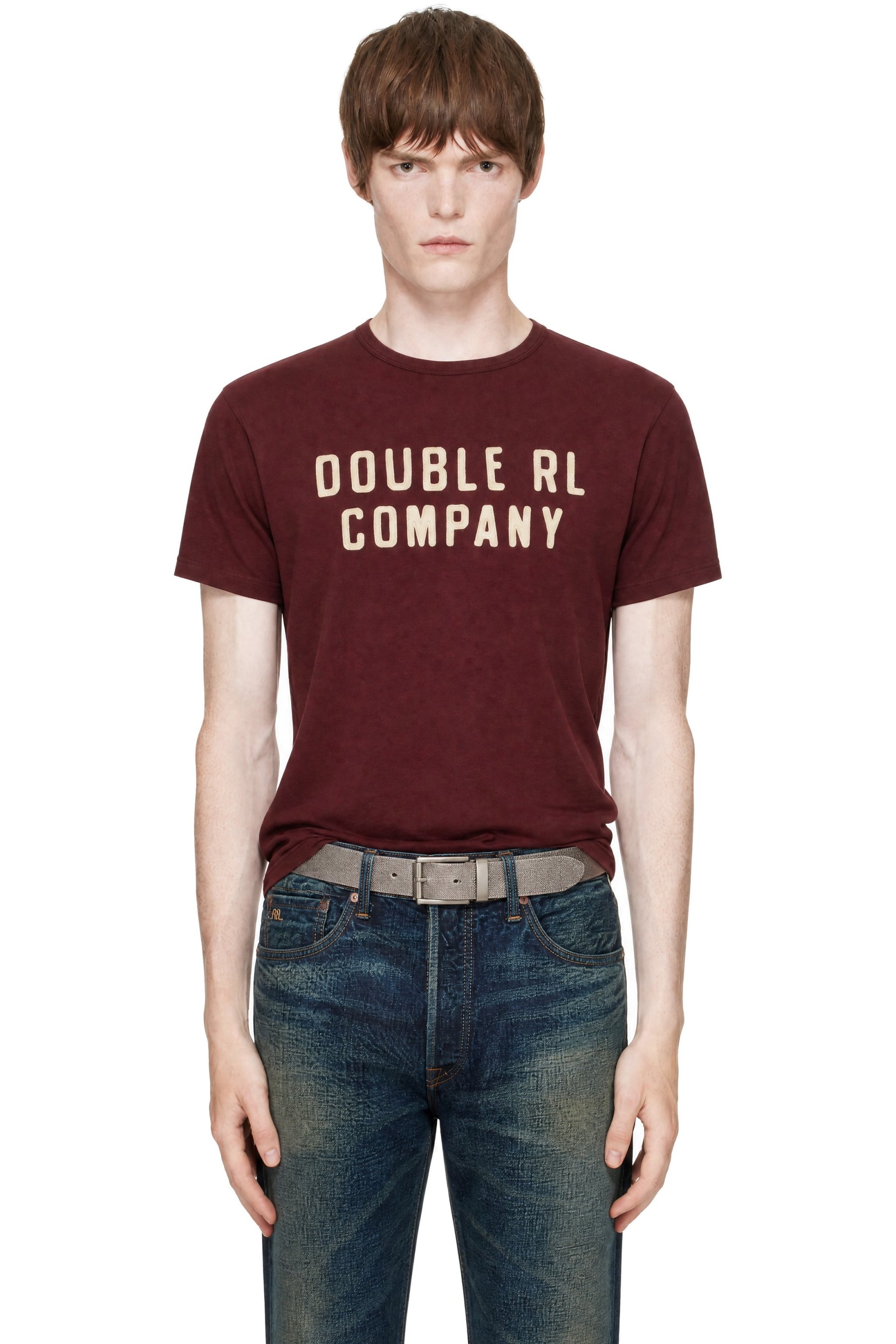 RRL - Burgundy 'Double RL Company' T-shirt