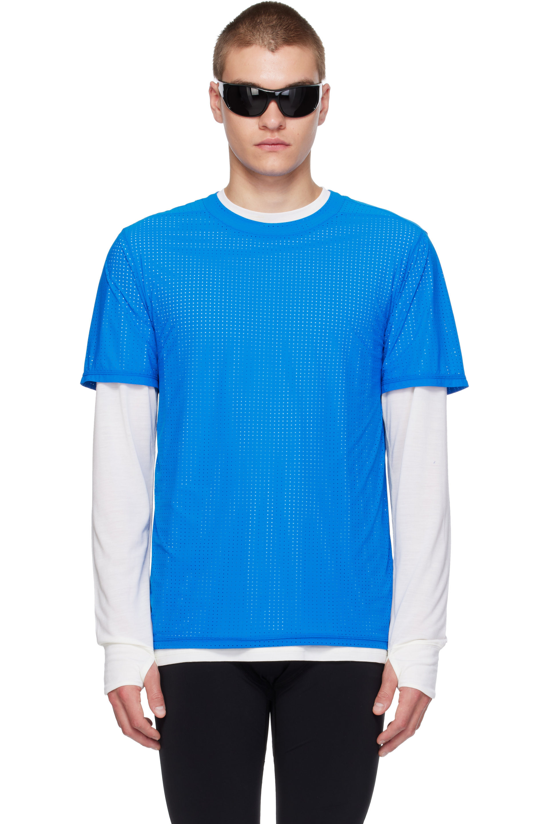 Literary Sport - Blue James Perforated Running T-shirt