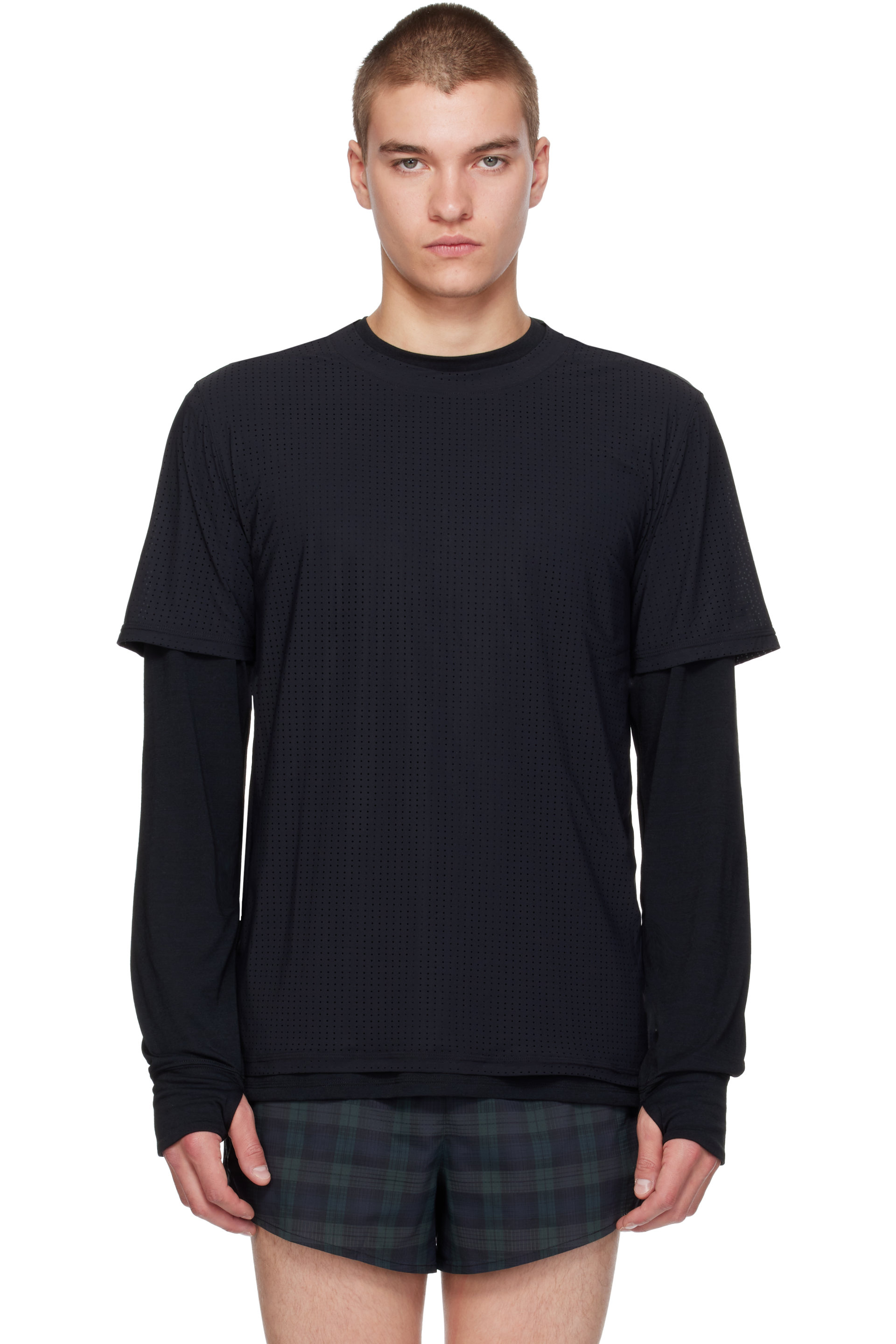 Literary Sport - Black James Perforated Running T-shirt