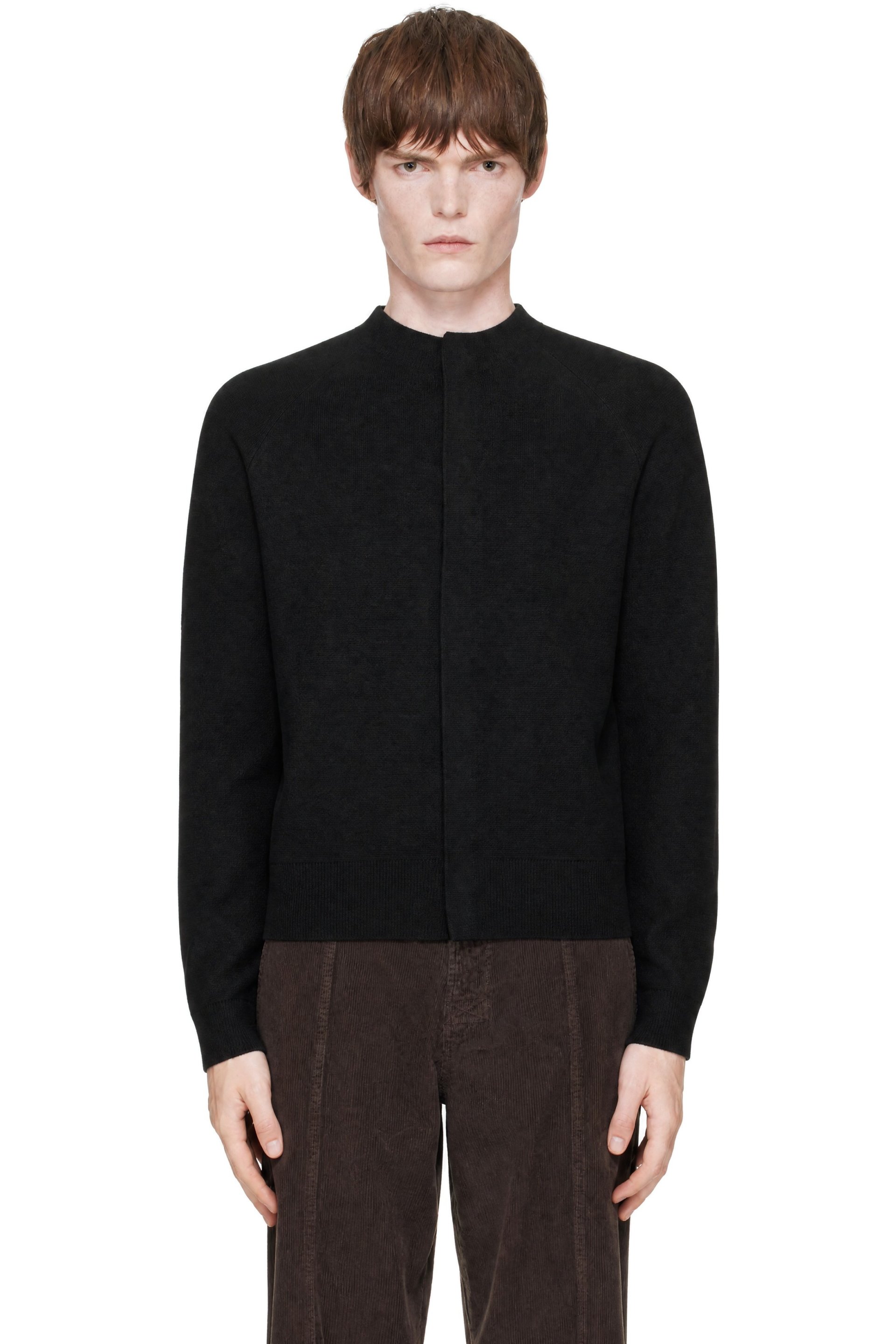 AMOMENTO - Black Rounded Sleeve Cardigan