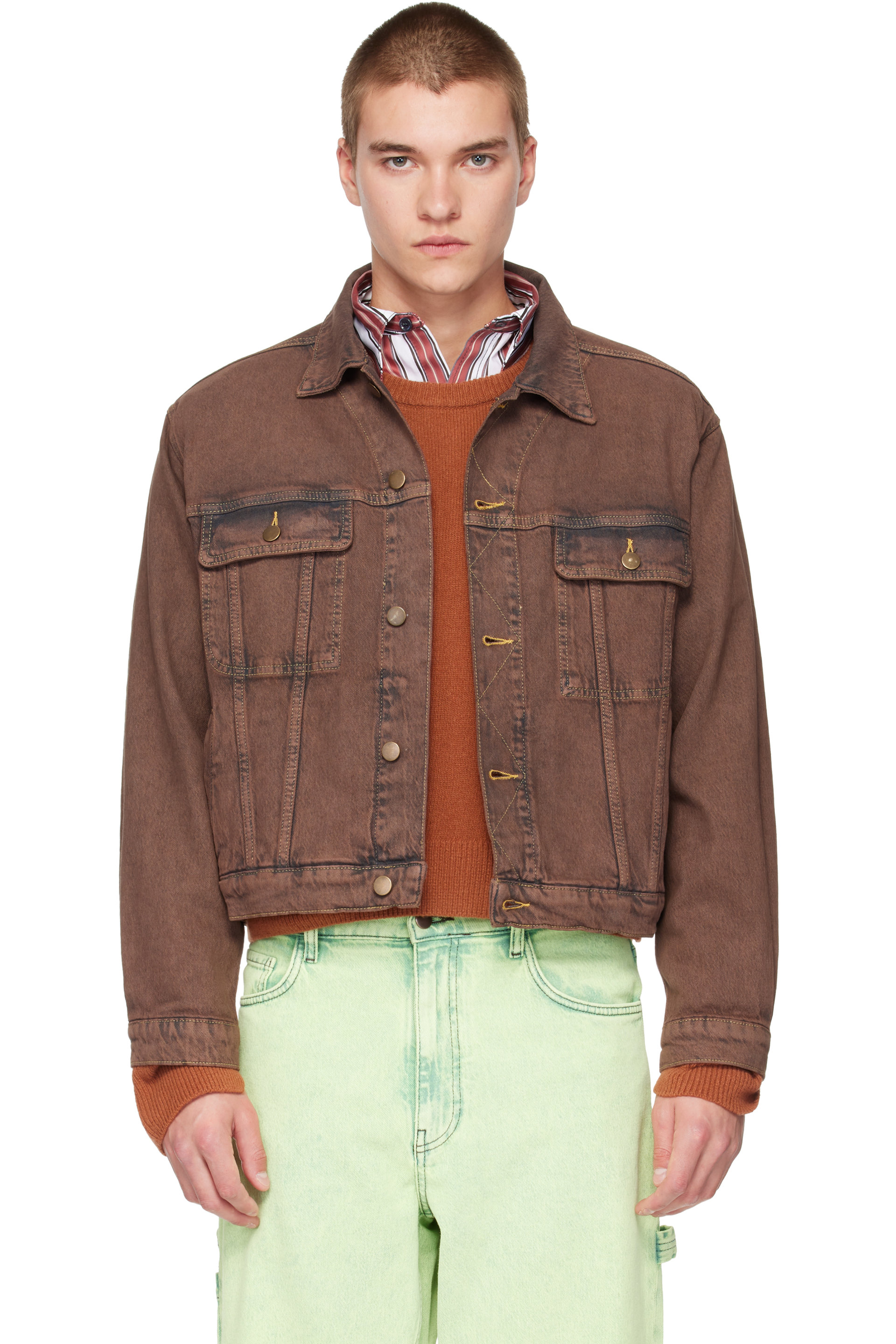 Sanderlak - Blouson Jean brun en denim