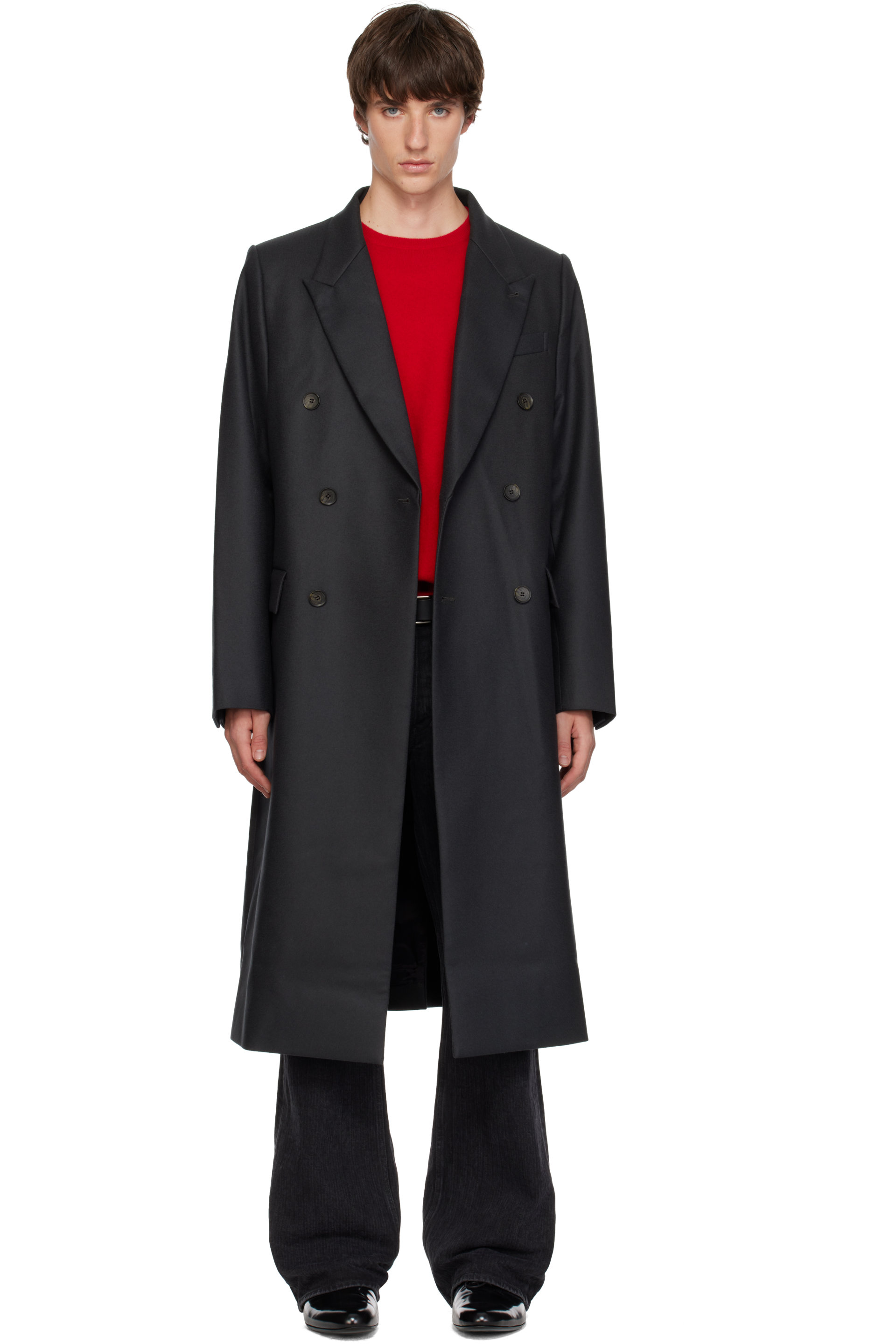 SIRE - Gray Double Breasted Tailored Coat