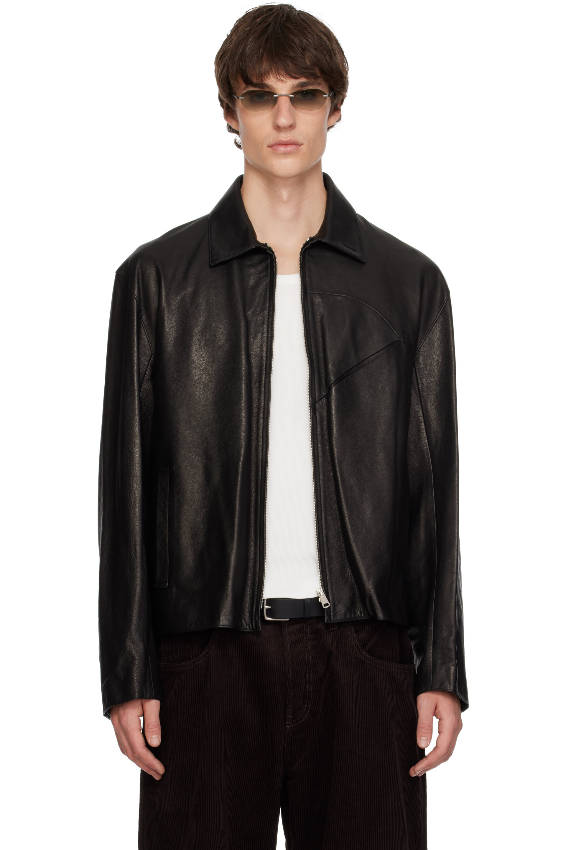 SIRE - Black Zipped Leather Jacket
