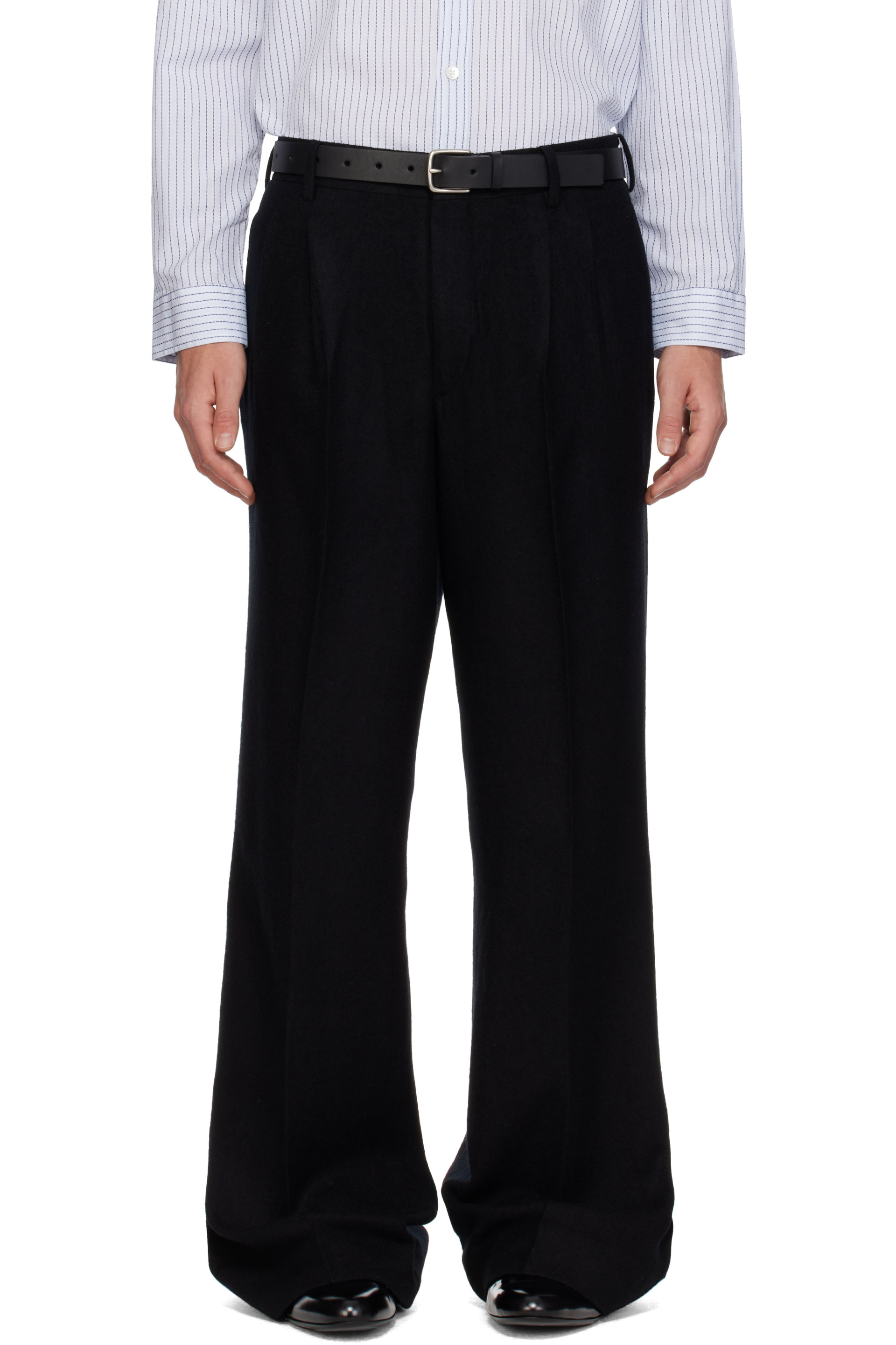 SIRE - Black Pleated Tailored Trousers