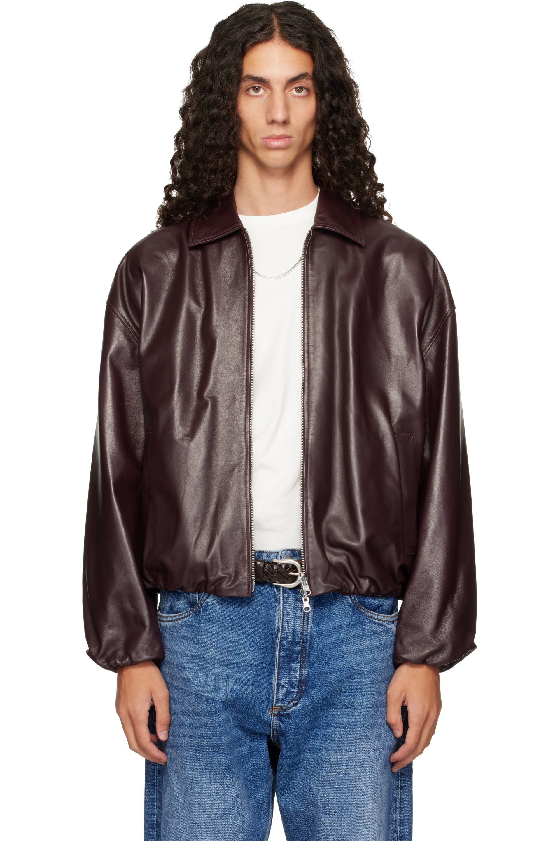 Arma - Blouson aviateur réversible Backett brun en cuir