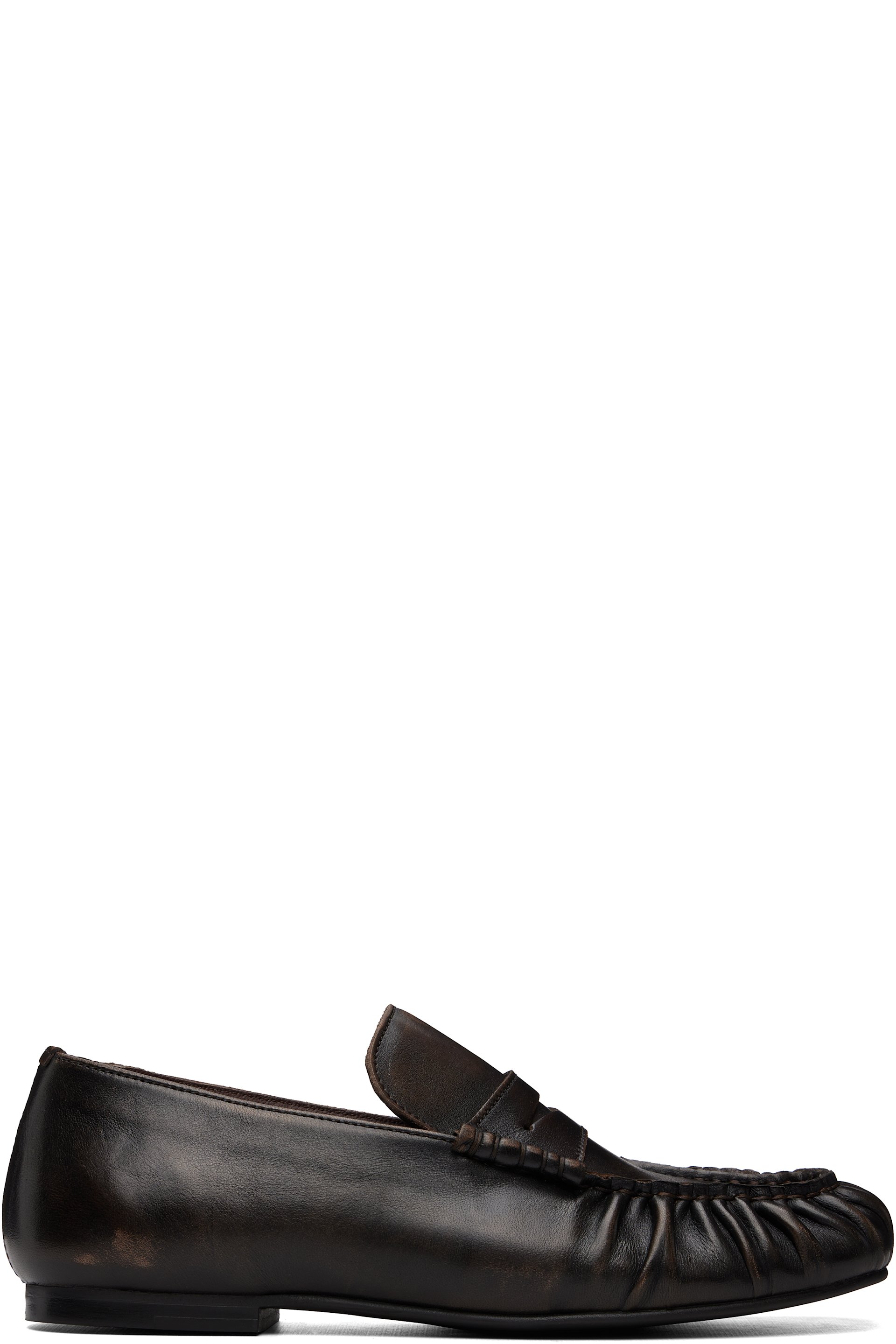 Alohas - Brown Aven Vintage Effect Leather Loafers