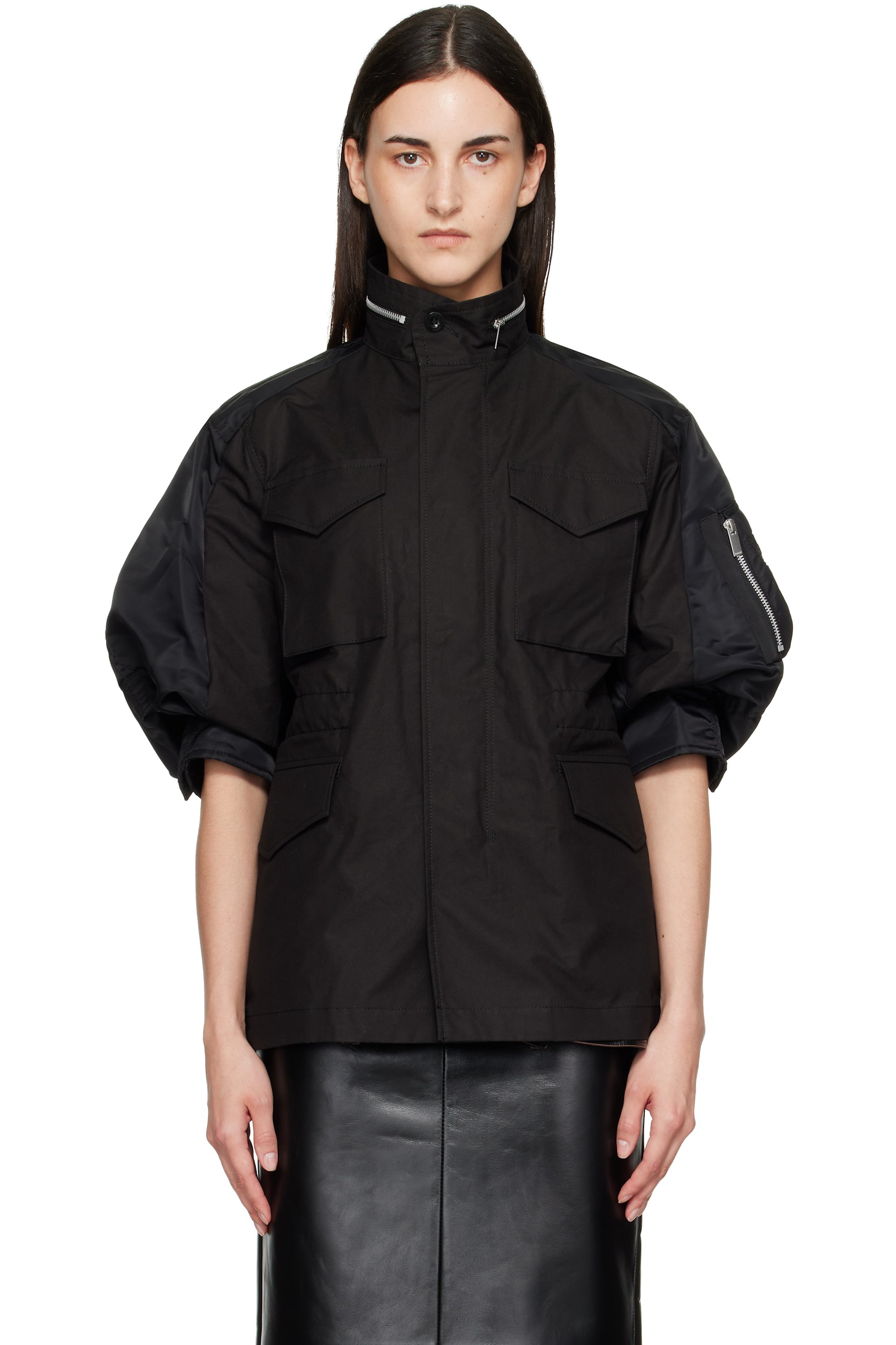 sacai - Black Cotton Weather Jacket