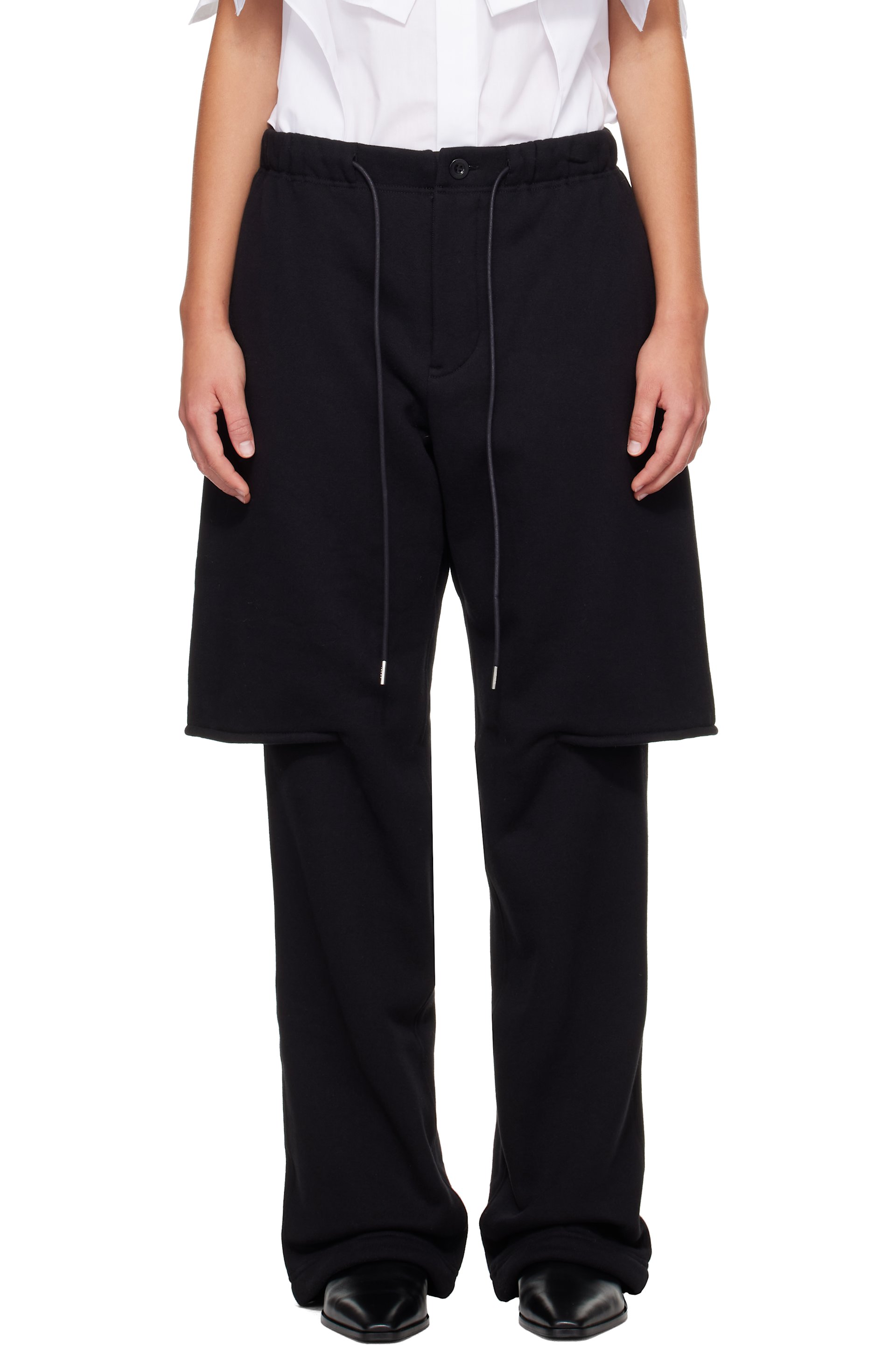 sacai - Black Cotton Jersey Lounge Pants