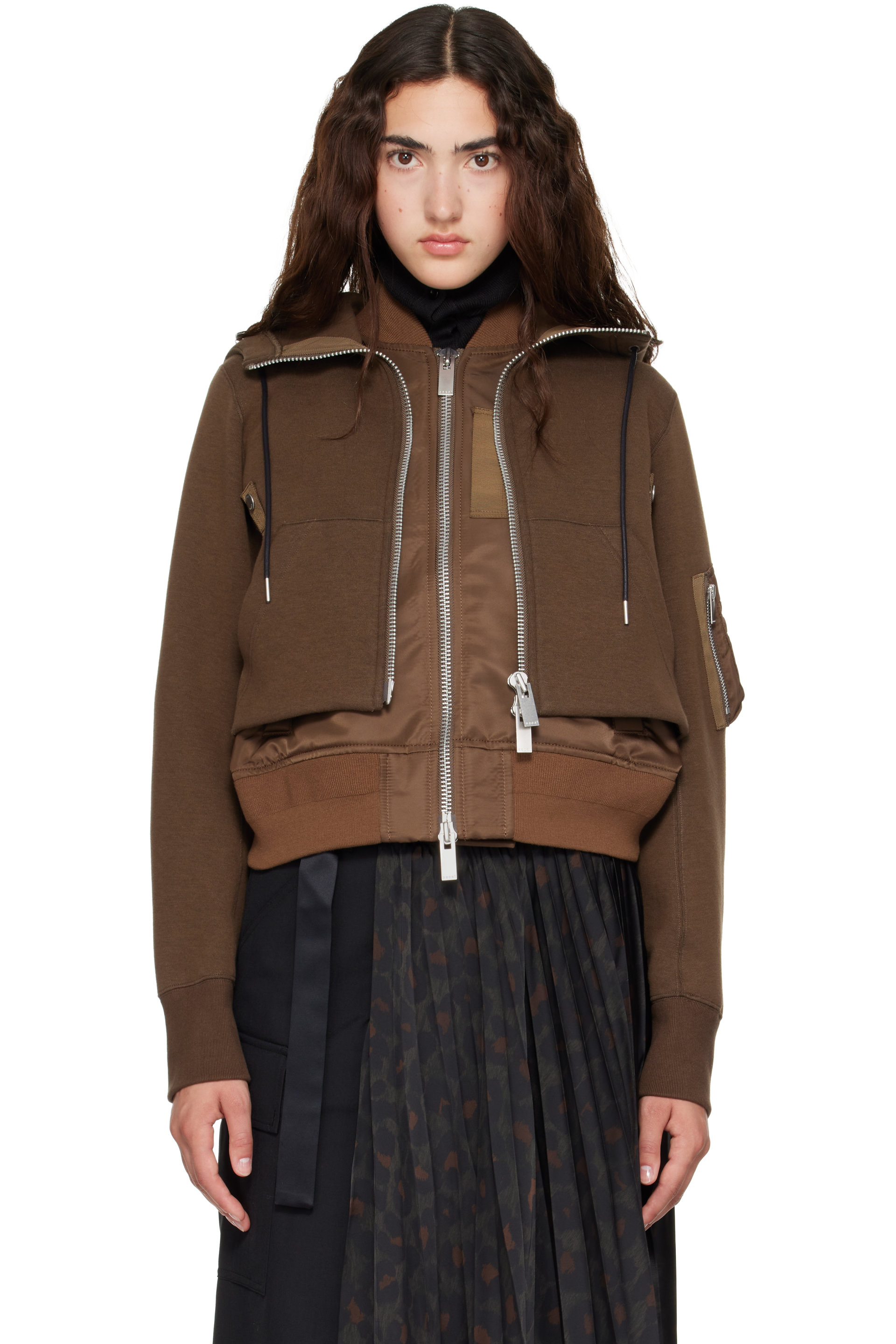 sacai - Brown Sponge Sweat Hoodie
