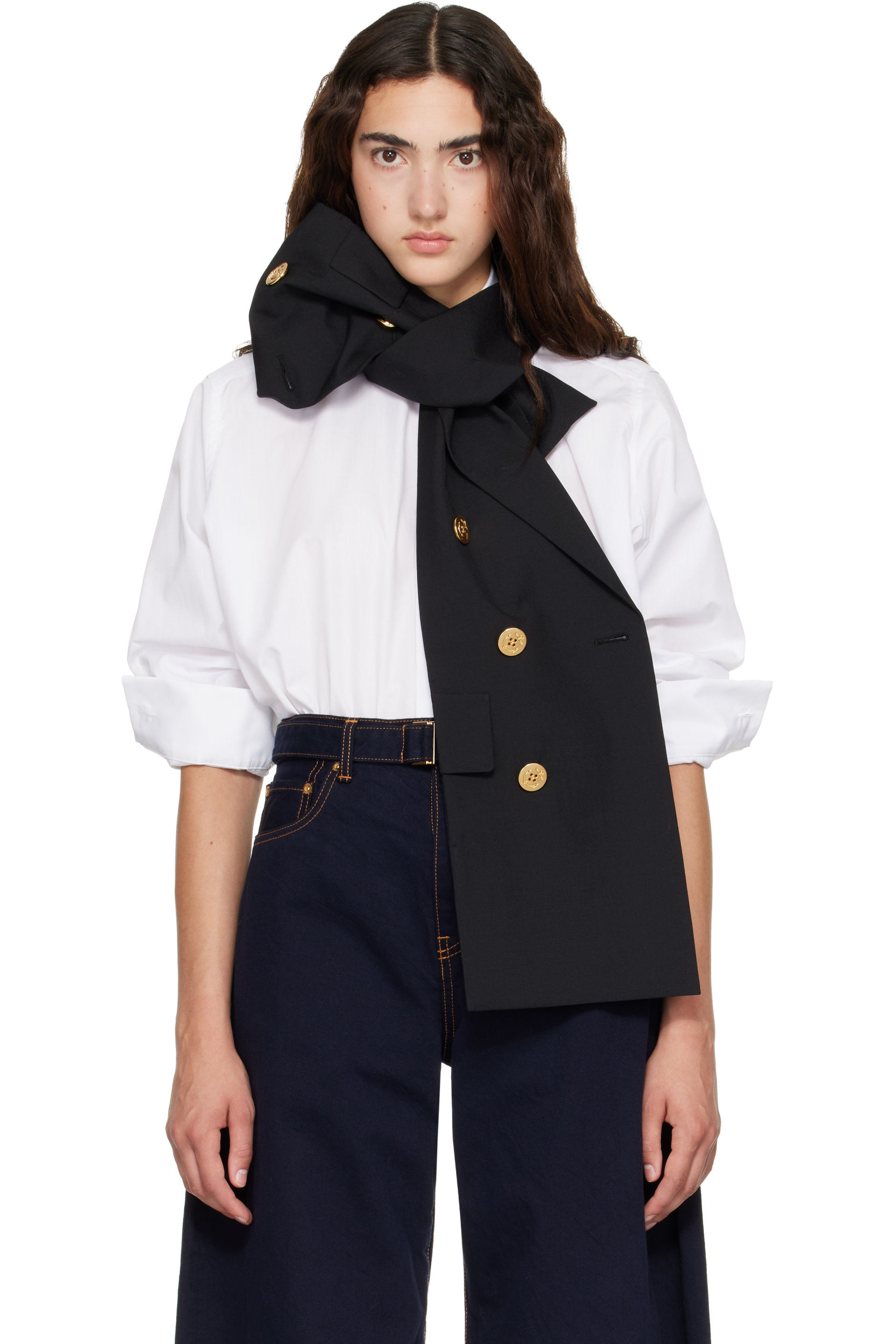 sacai - White Poplin x Suiting Shirt