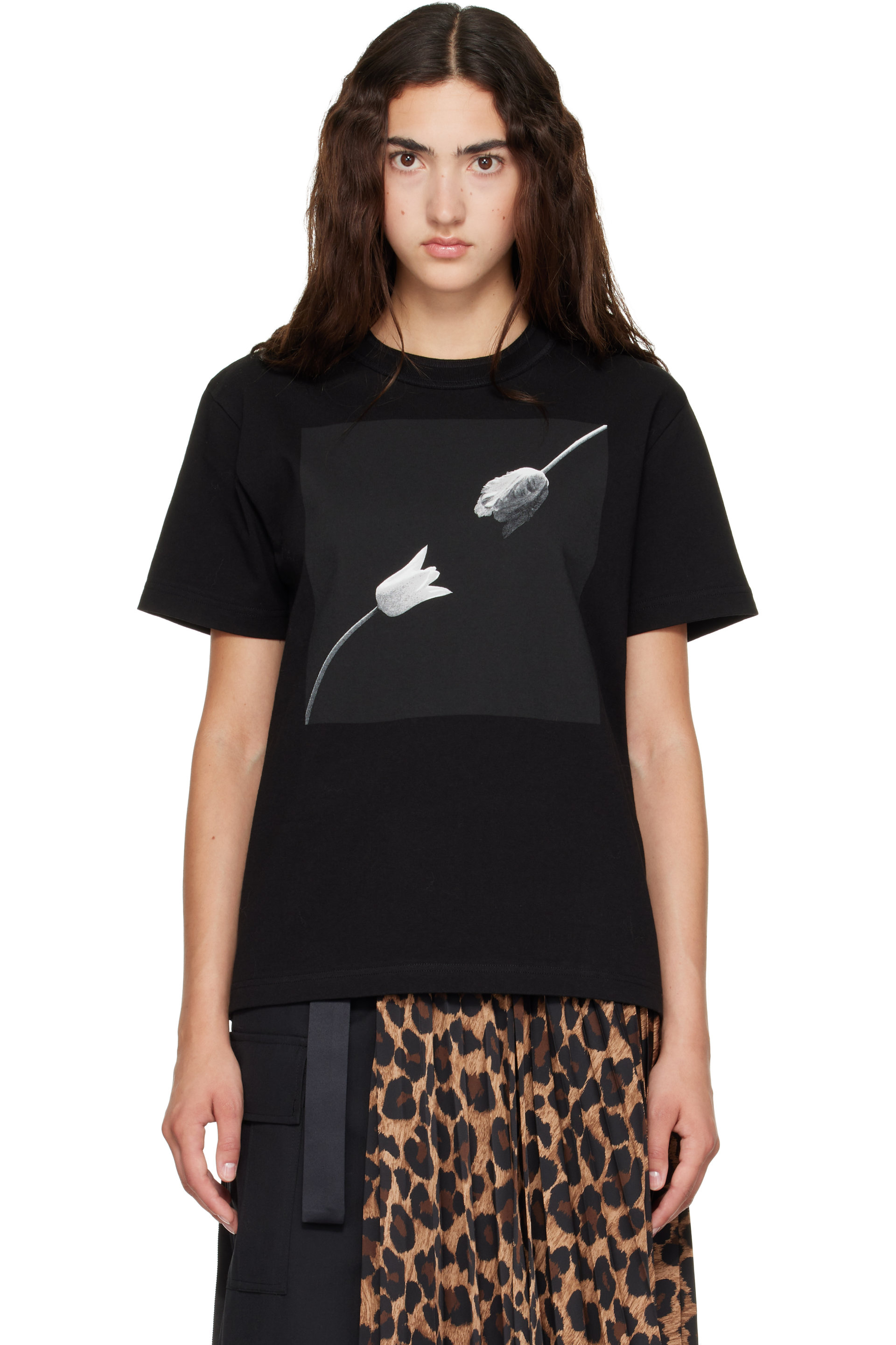 sacai - Black Robert Mapplethorpe Tulip T-shirt