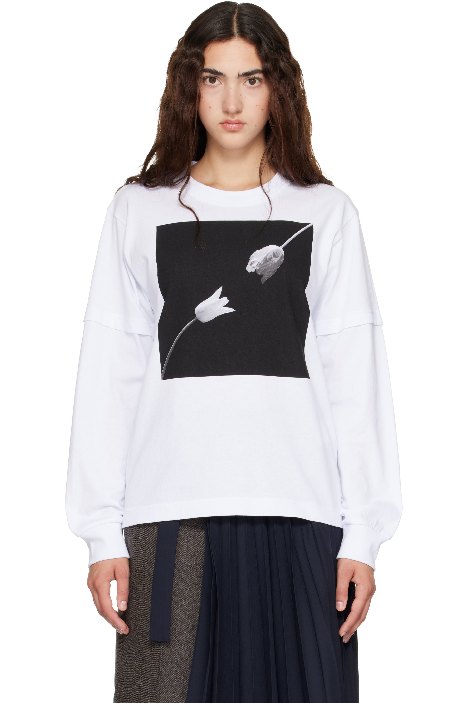 sacai - White Robert Mapplethorpe Tulip Layered T-Shirt
