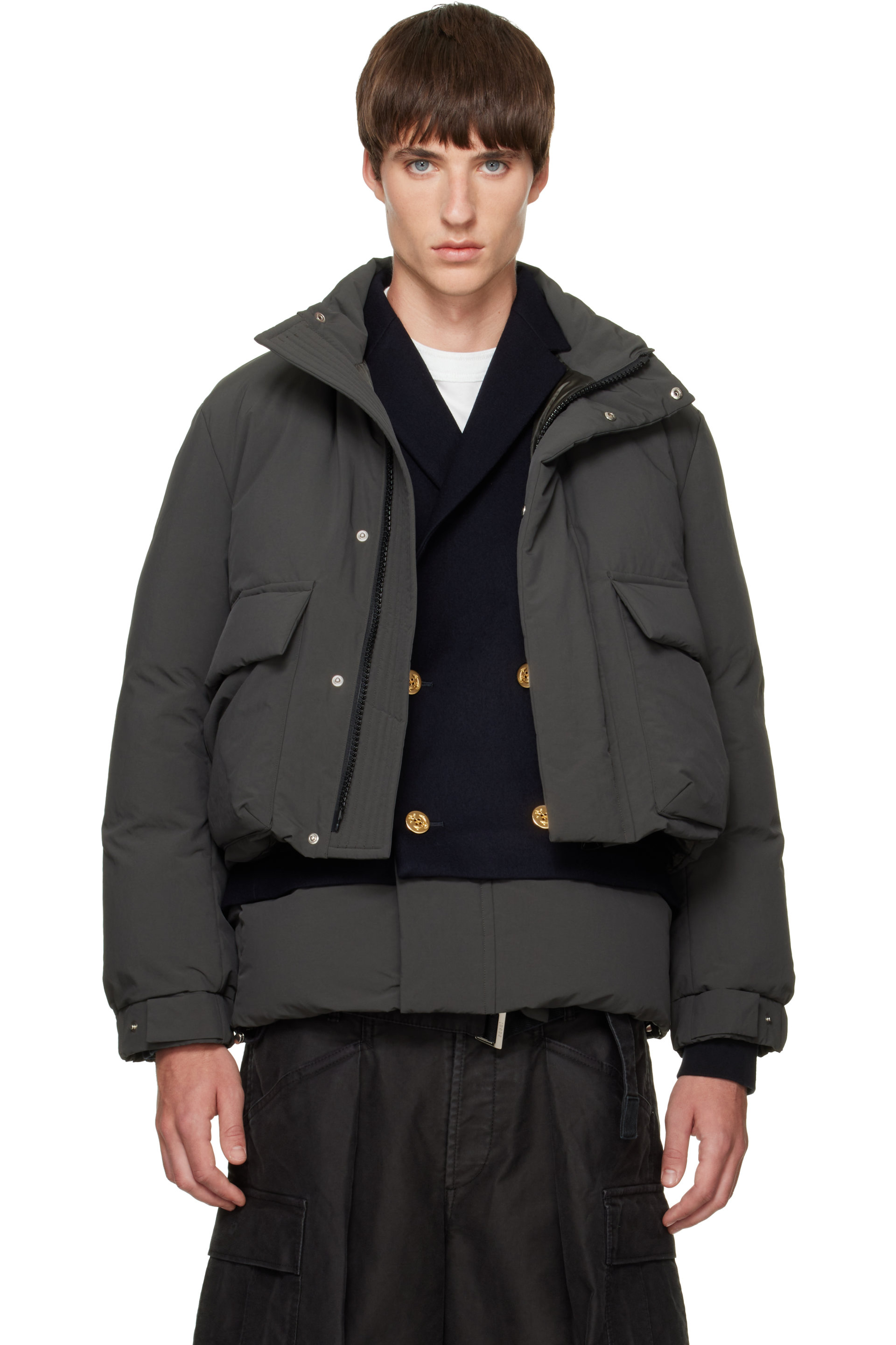 sacai - Green Down Puffer Blouson Jacket