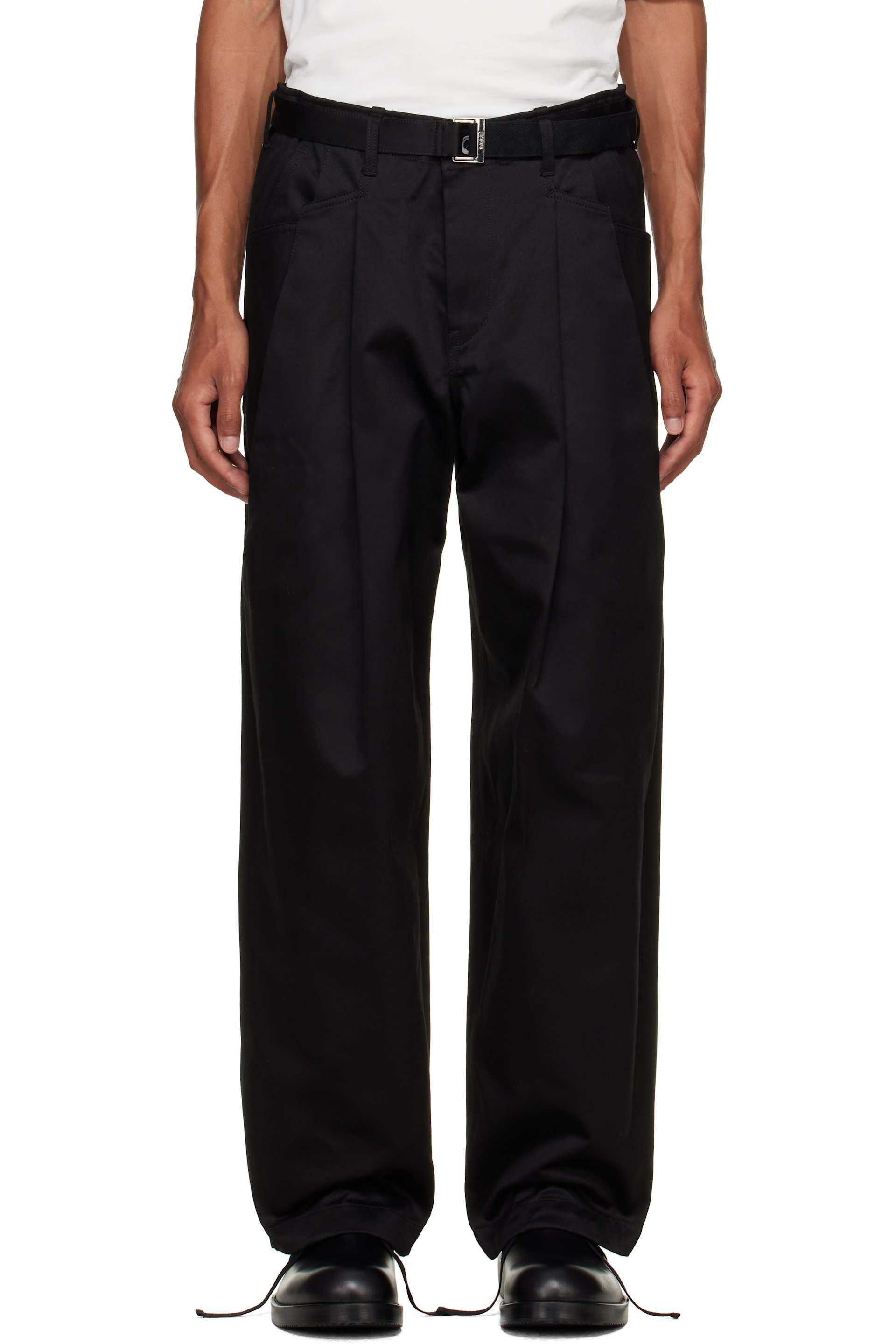 sacai - Pantalon chino noir en coton