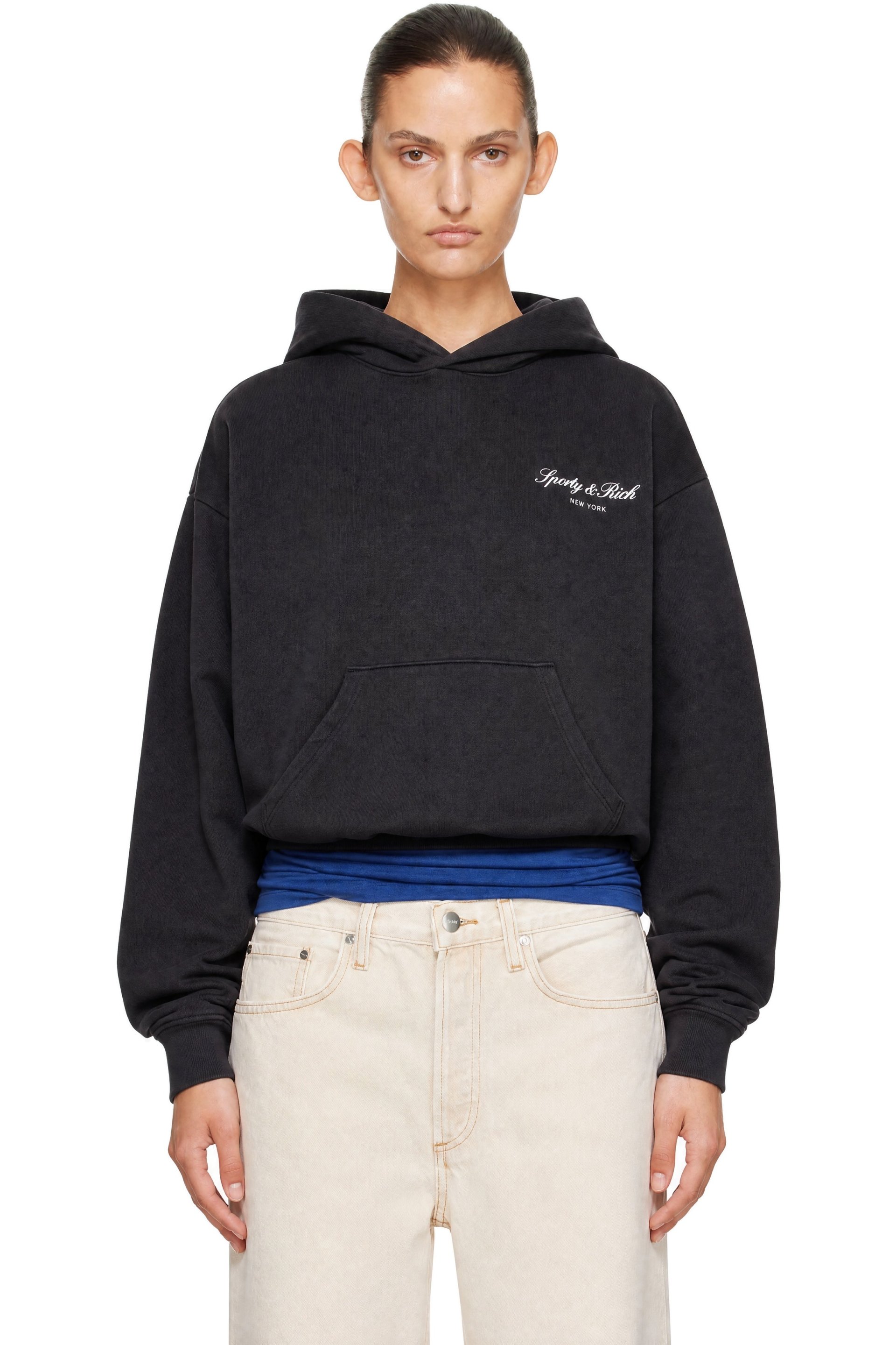 Sporty & Rich - Black Signature NY Hoodie