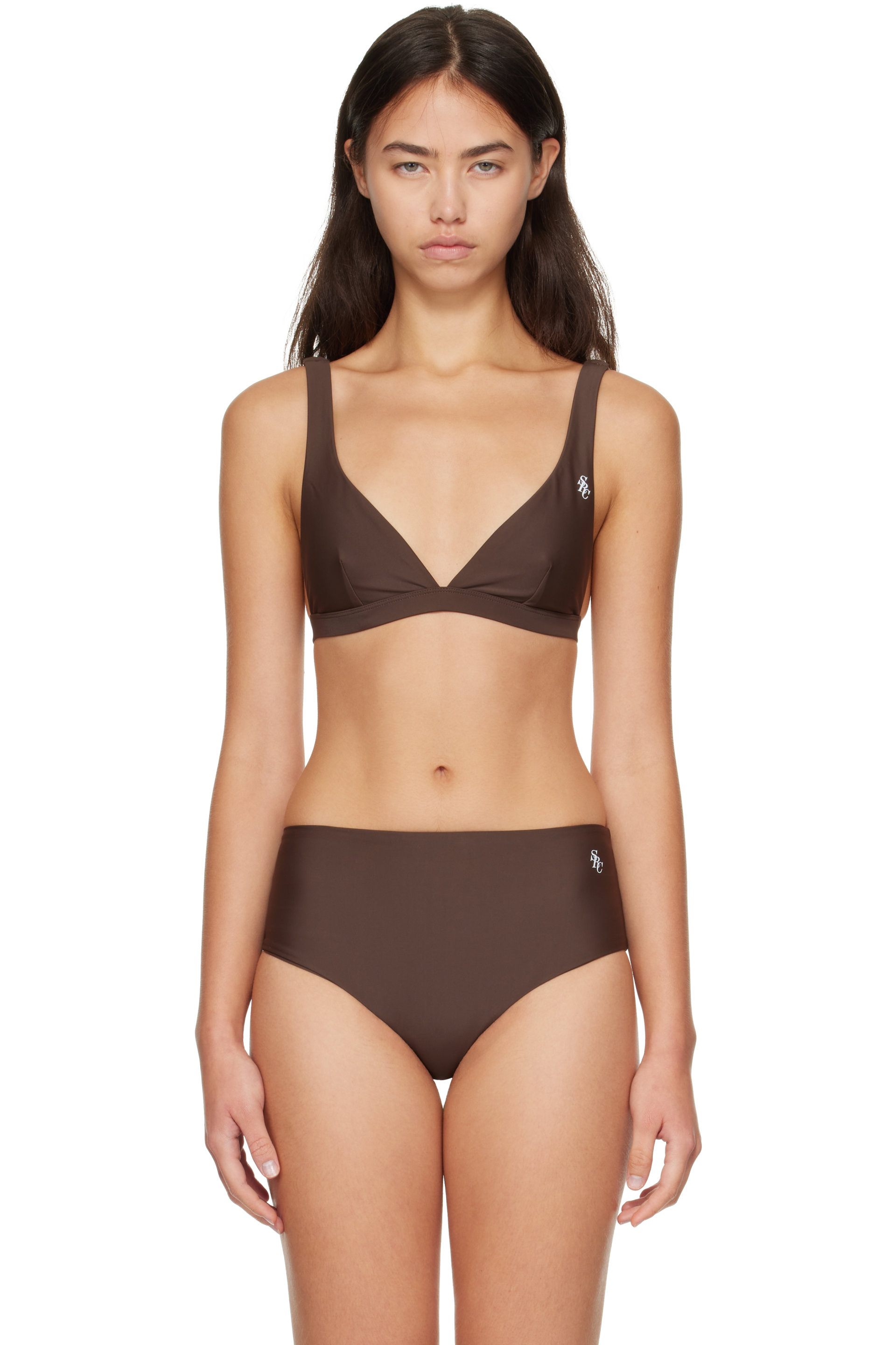 Sporty & Rich - Brown Romy Bikini Top