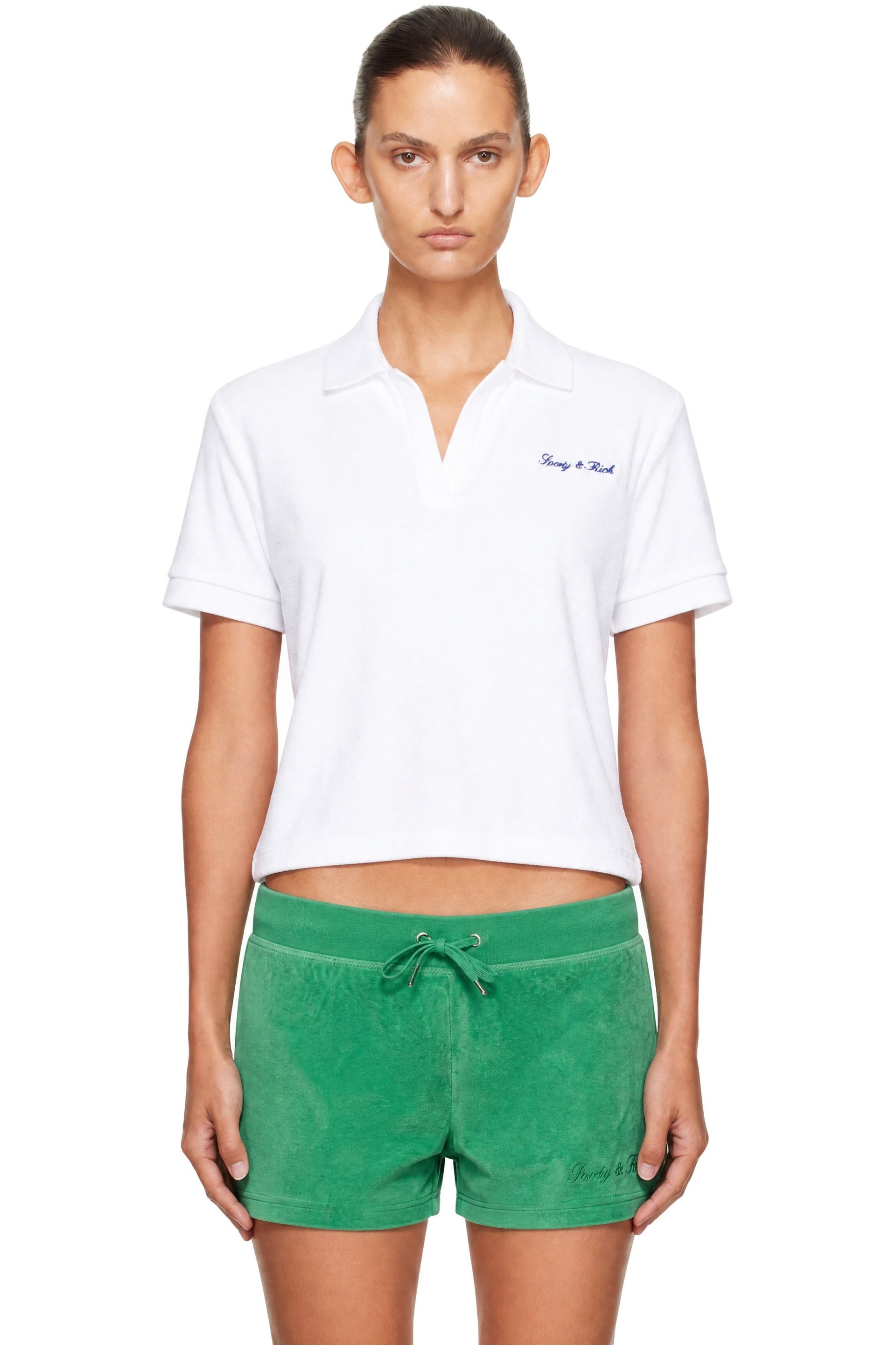 Sporty & Rich - White Signature Logo Terry Polo